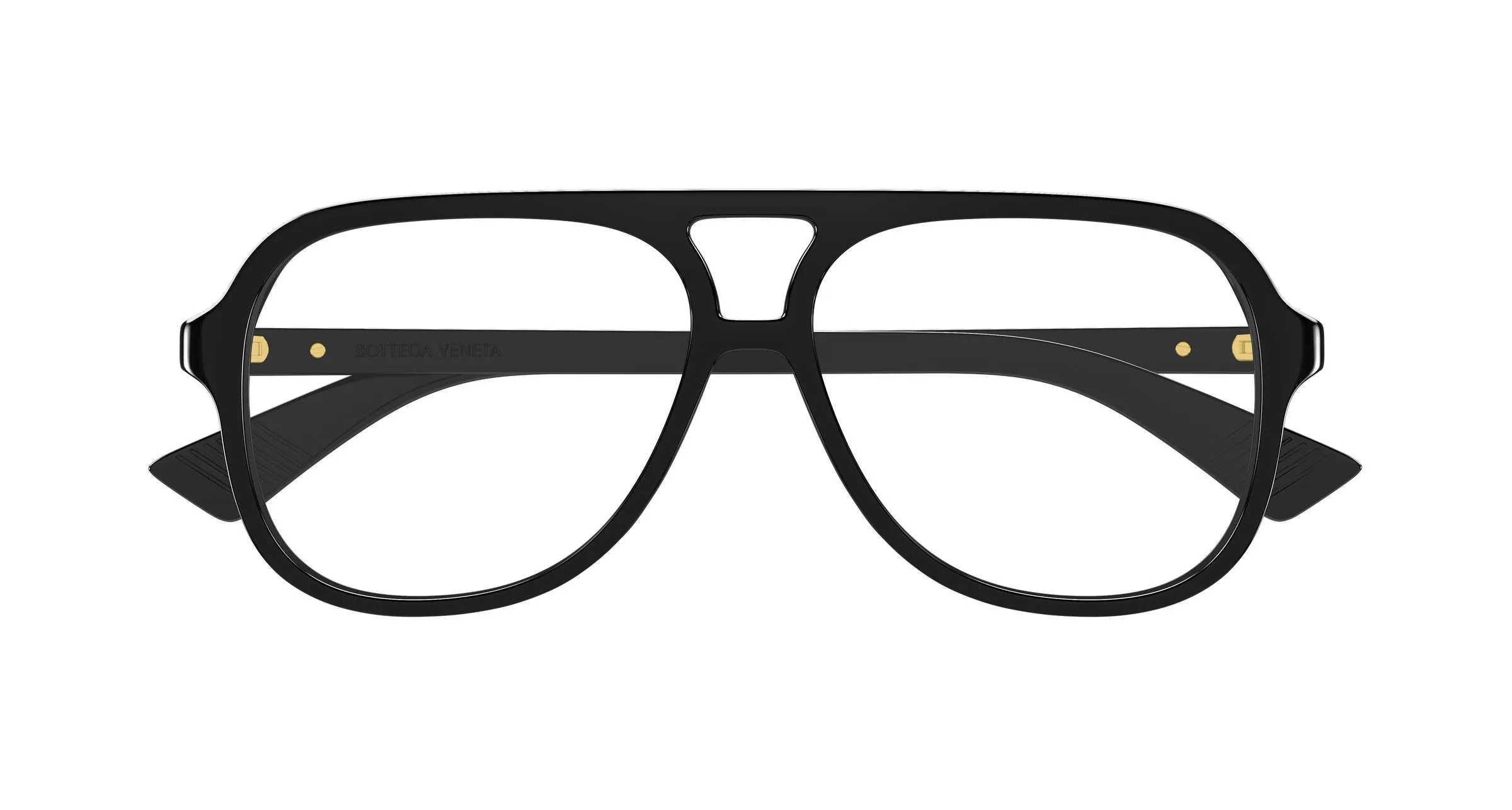 Bottega Veneta BV1417O 001 Montature da vista Acetato Nero Trasparente Pilot - immagine 2