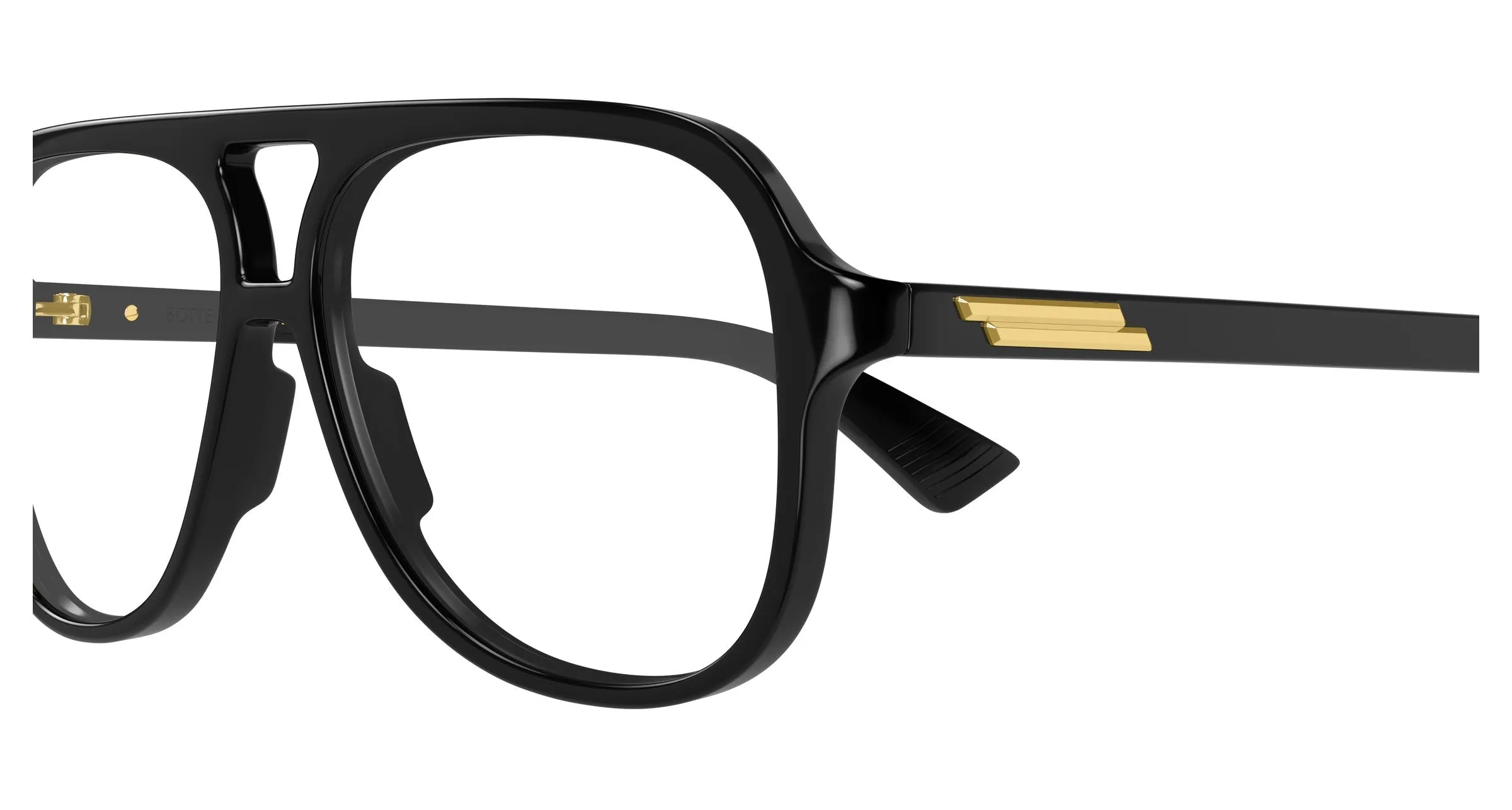 Bottega Veneta BV1417O 001 Montature da vista Acetato Nero Trasparente Pilot - immagine 3