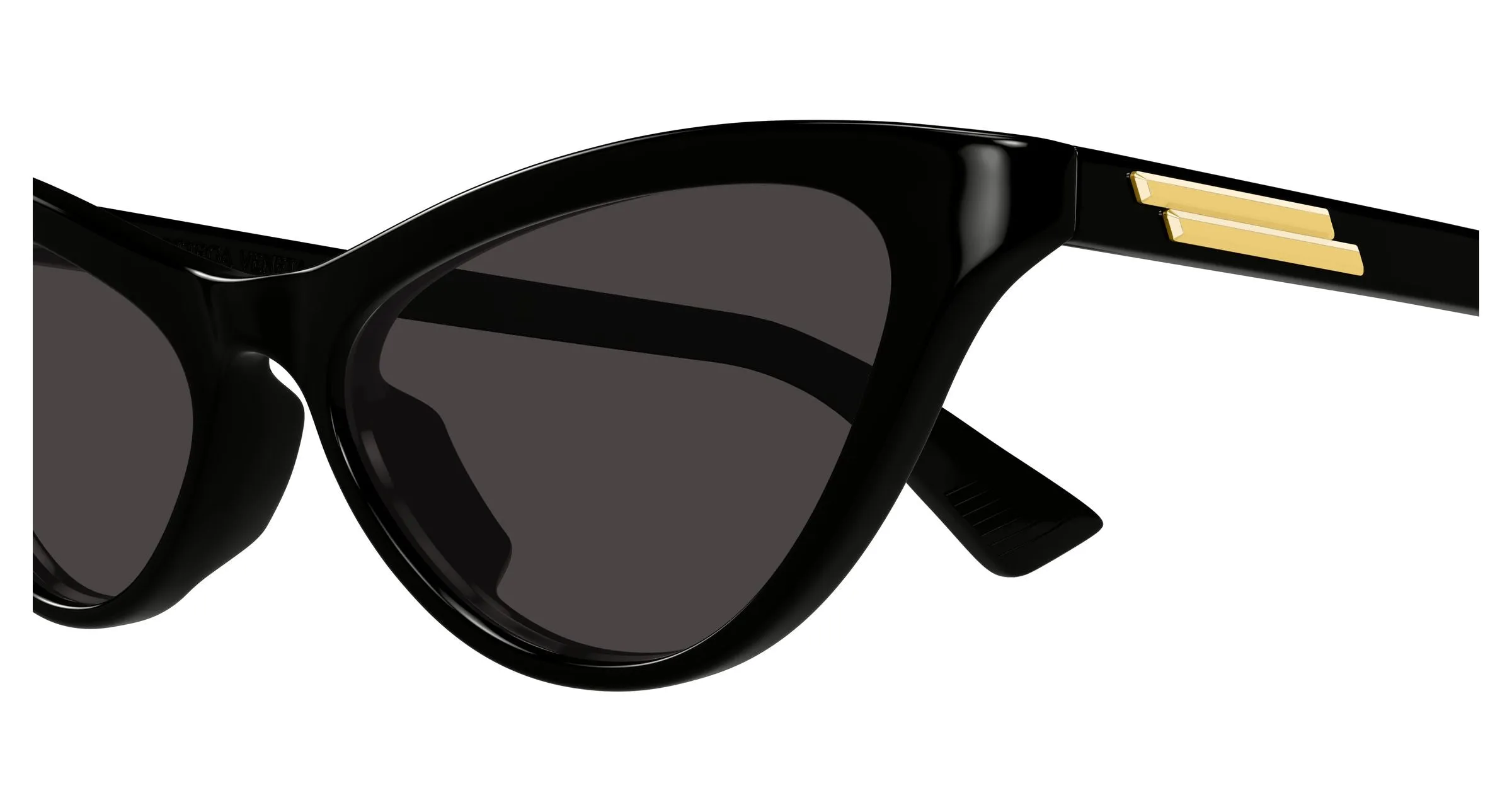 Bottega Veneta BV1414S 001 Occhiali da sole Acetato Nero Grigio Cat Eye - immagine 3