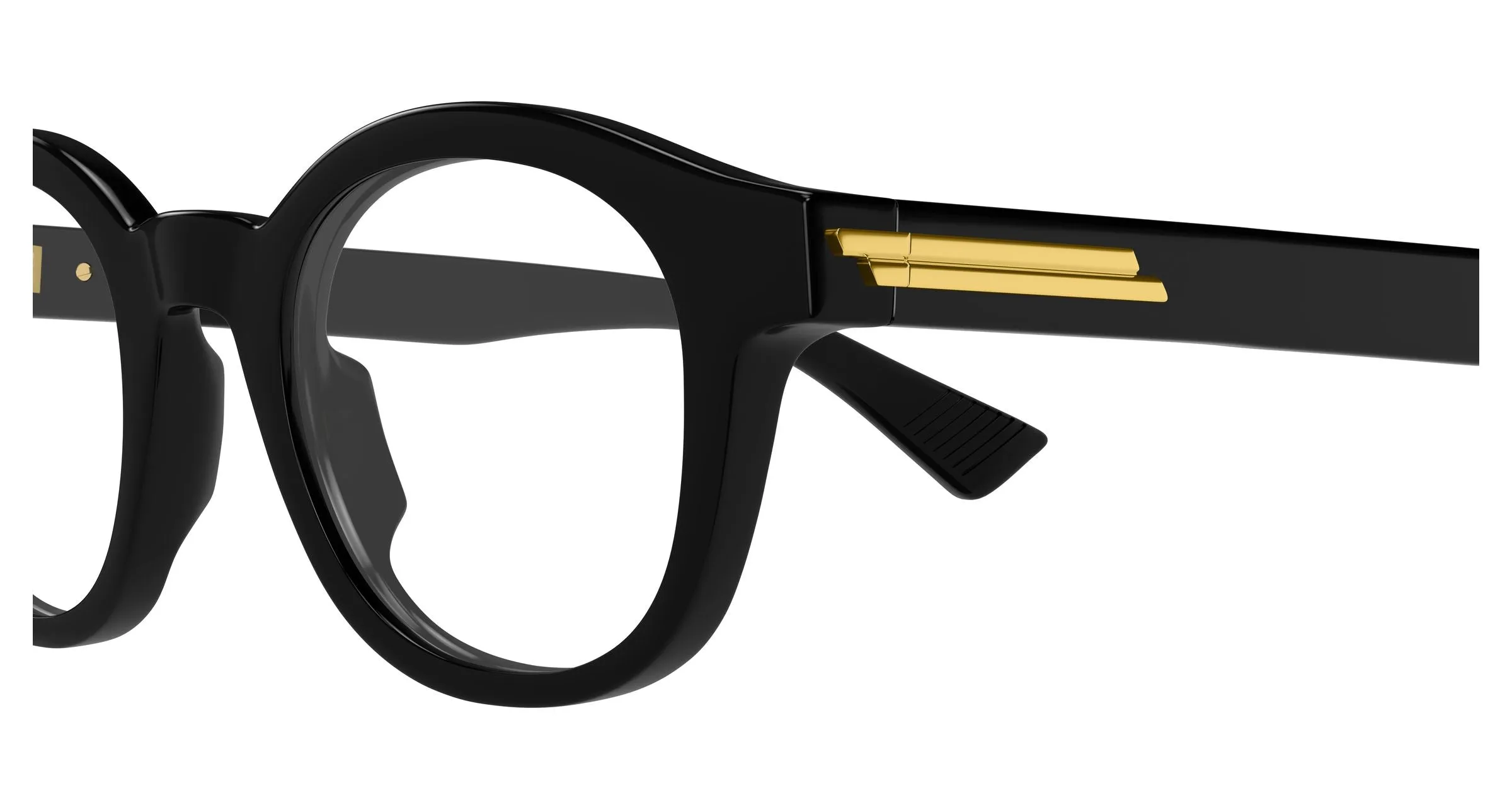 Bottega Veneta BV1413O 001 Montature da vista Acetato Nero Trasparente Rotonda - immagine 3