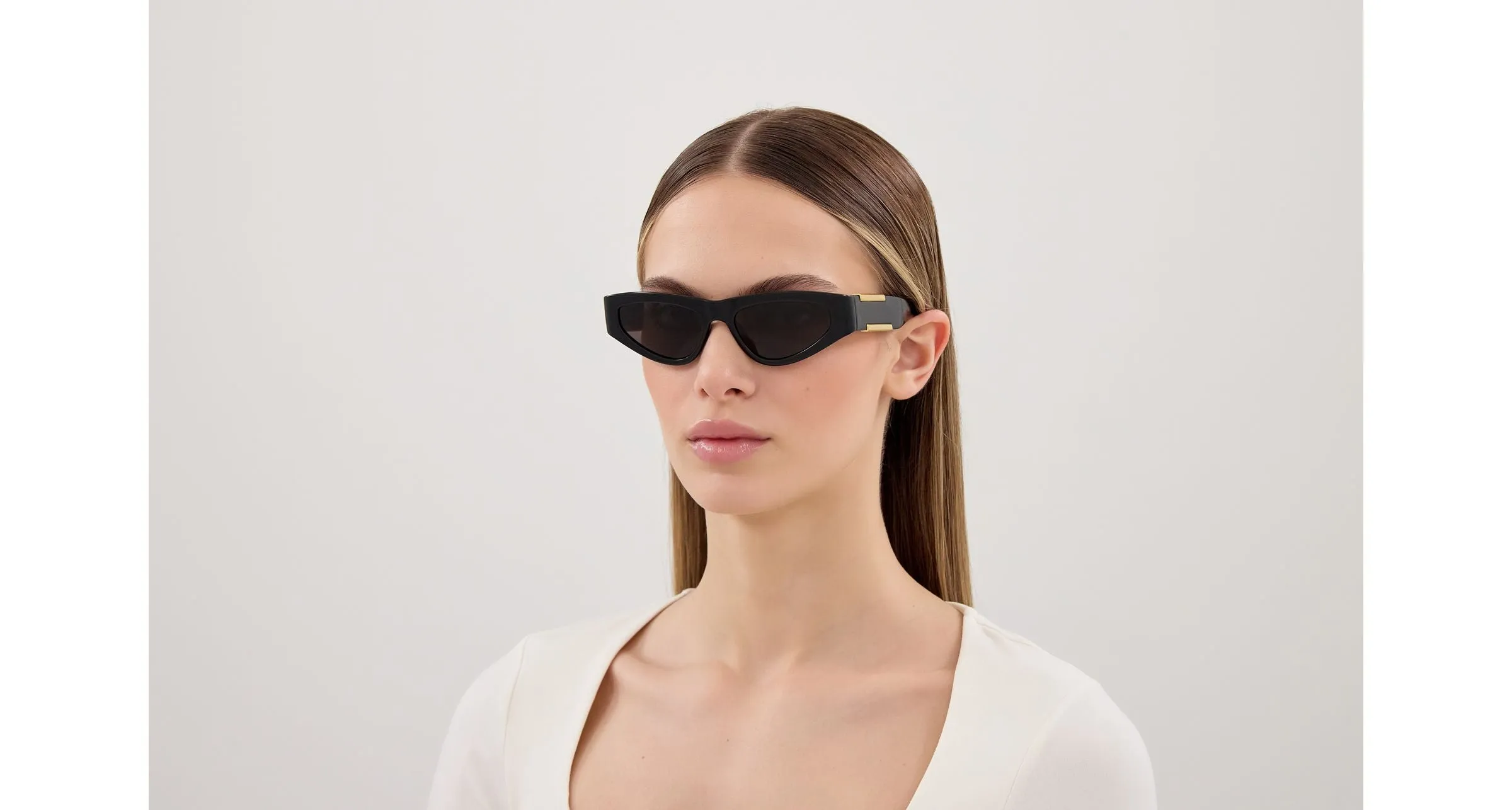 Bottega Veneta BV1407S 001 Occhiali da sole Bio-iniettato Nero Grigio Cat Eye - immagine 4