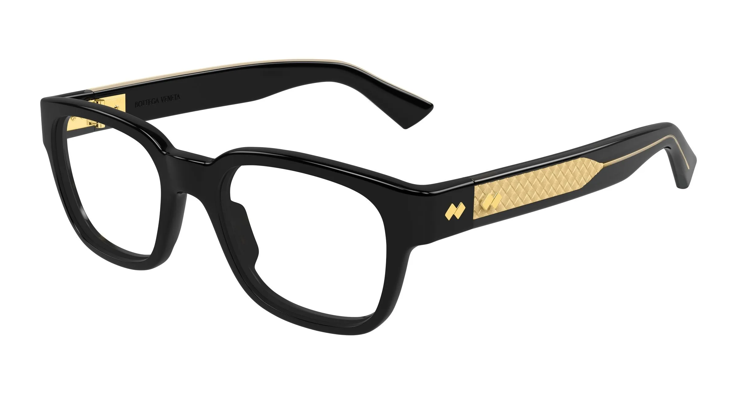 Bottega Veneta BV1403O 001 Montature da vista Acetato Nero Trasparente Squadrata - immagine 1