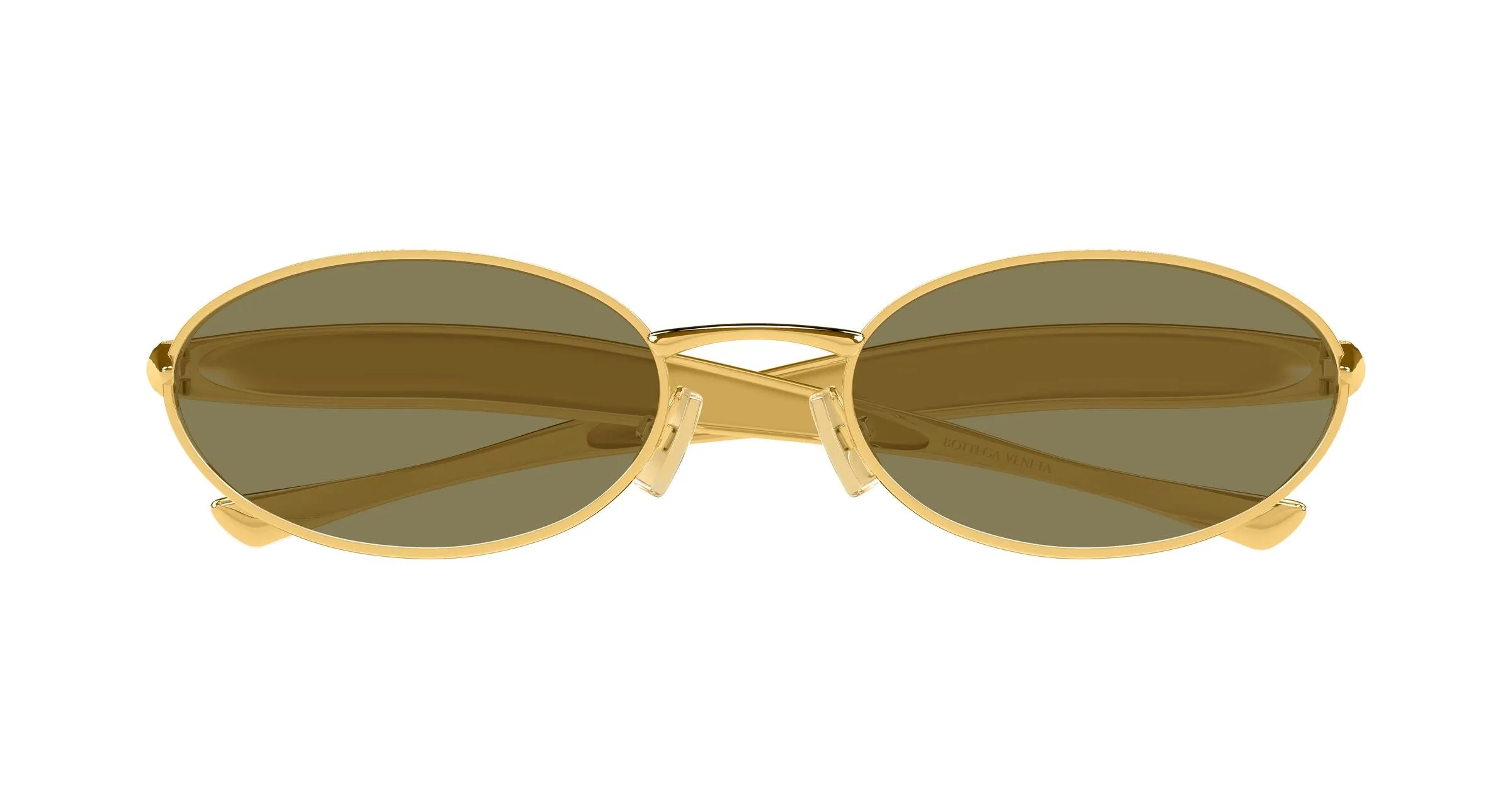 Bottega Veneta BV1386S 006 Occhiali da sole Metallo Oro Verde Rotonda - immagine 2