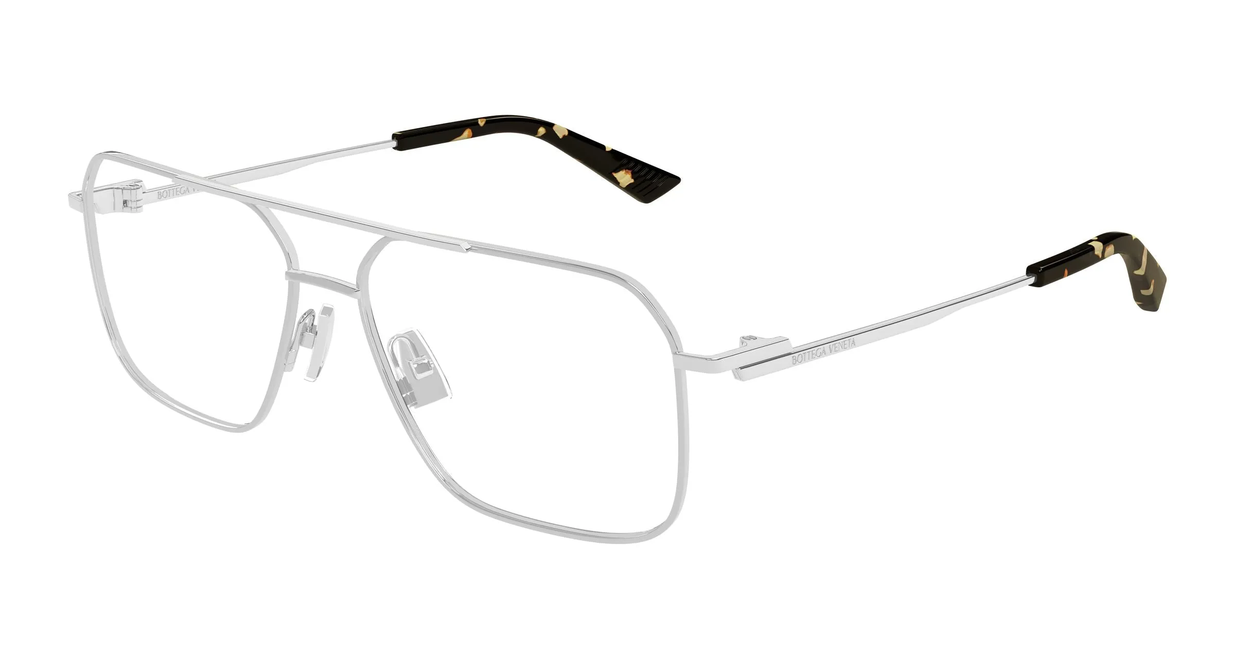 Bottega Veneta BV1384O 002 Montature da vista Metallo Argento Trasparente Pilot - immagine 1