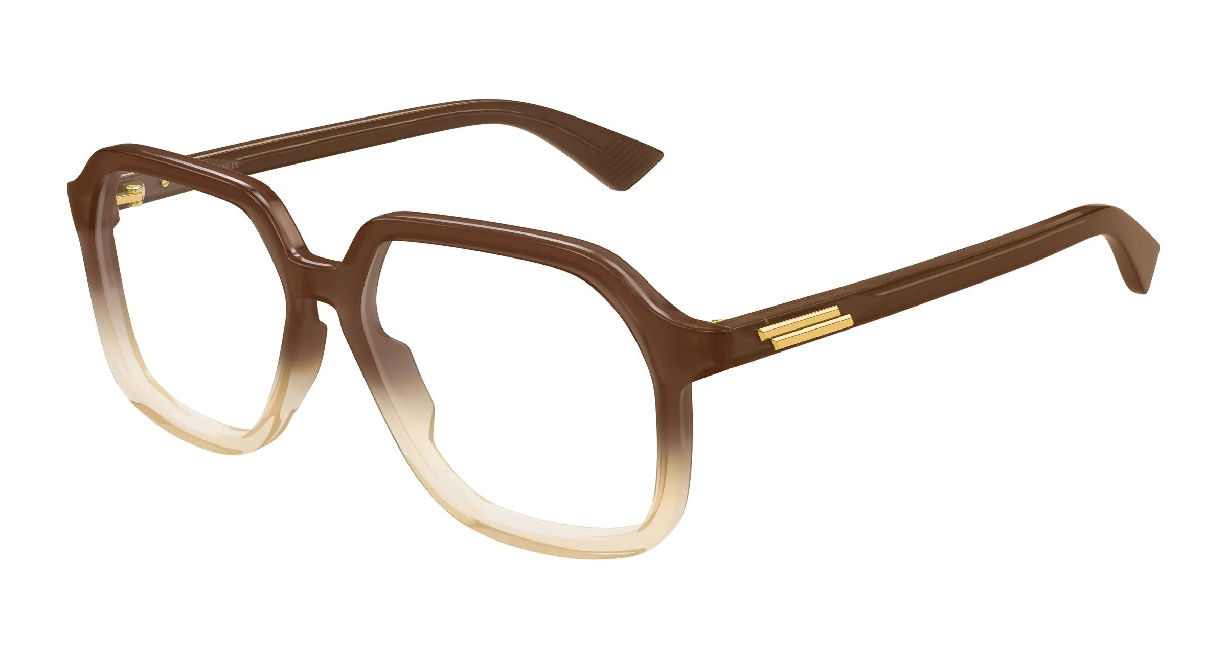 Bottega Veneta BV1329O 006 Montature da vista Acetato Marrone Trasparente Squadrata - immagine 1