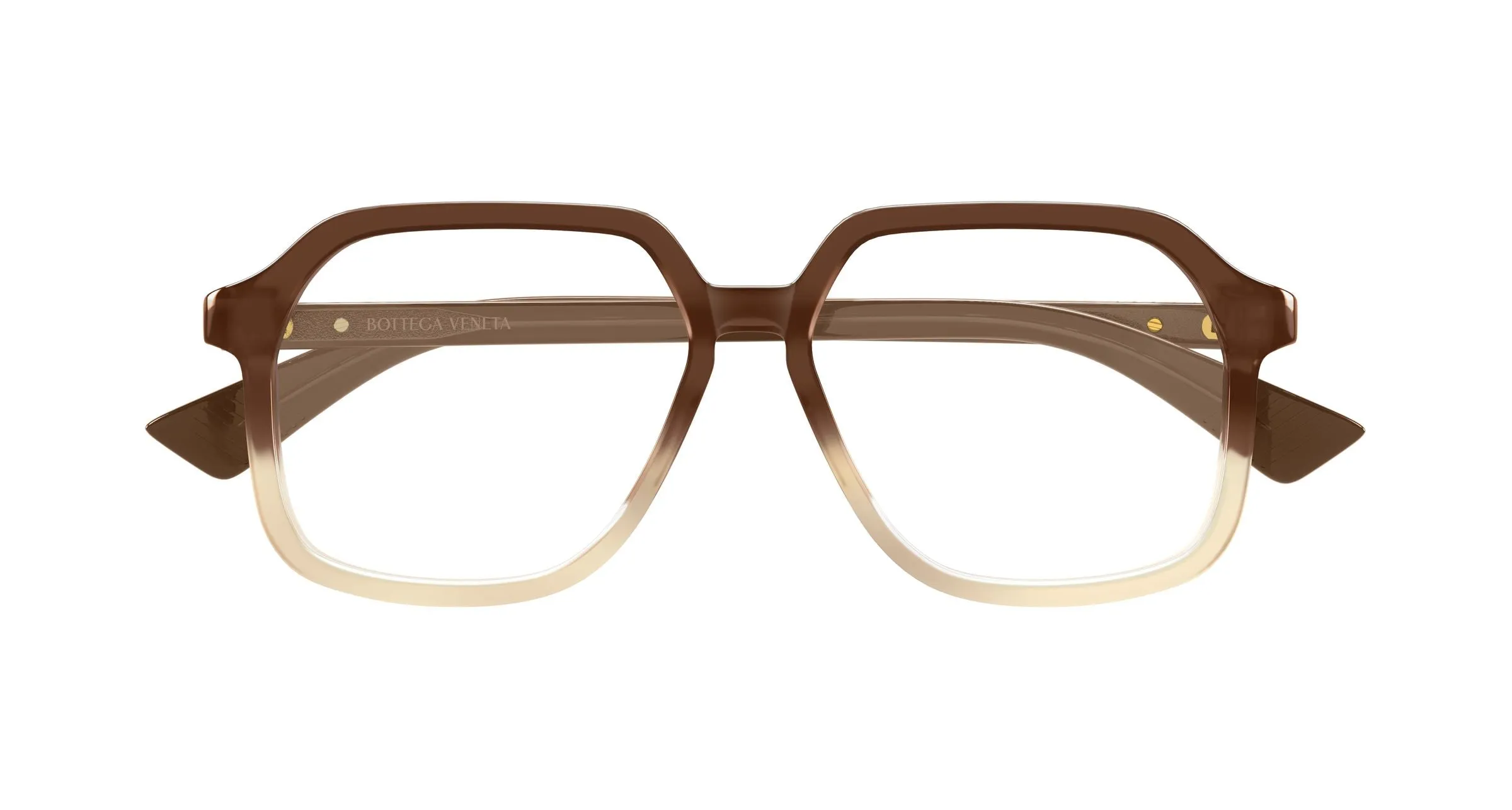 Bottega Veneta BV1329O 006 Montature da vista Acetato Marrone Trasparente Squadrata - immagine 2