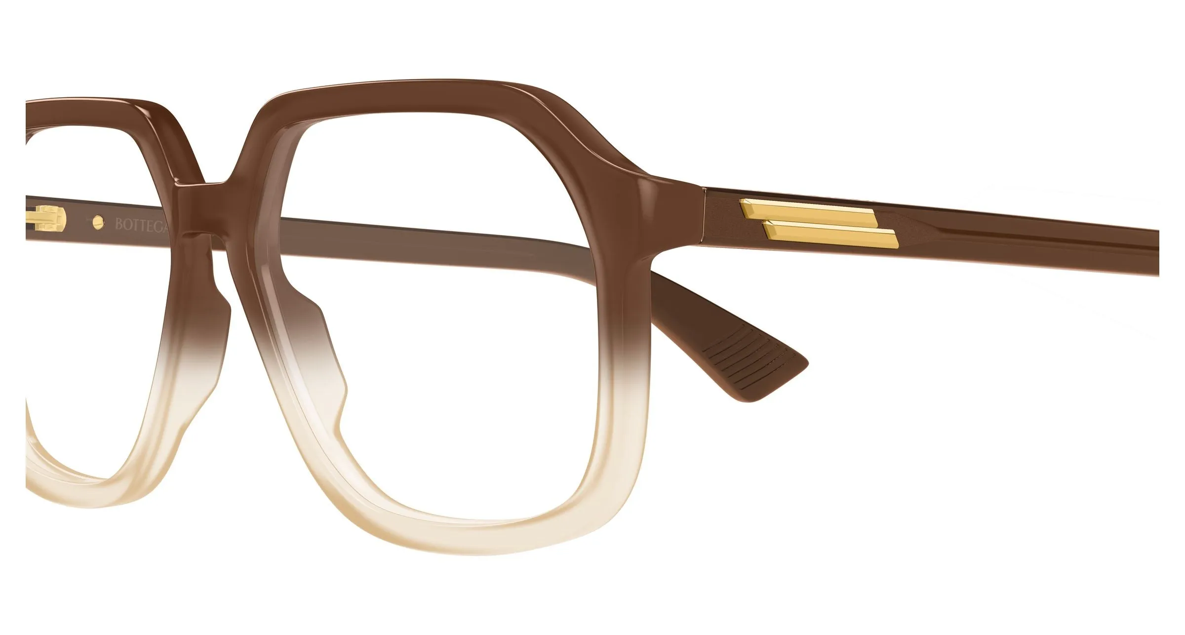 Bottega Veneta BV1329O 006 Montature da vista Acetato Marrone Trasparente Squadrata - immagine 3