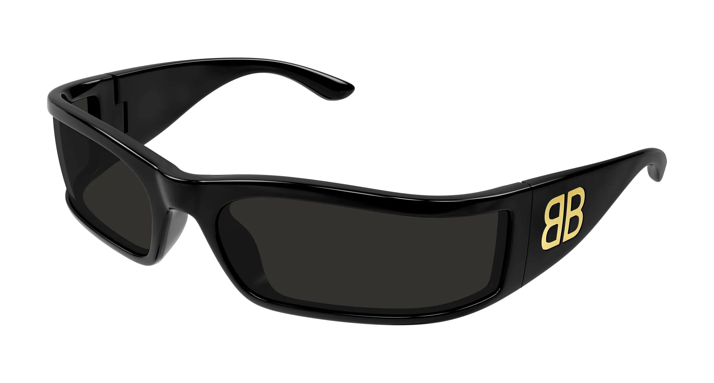 Balenciaga BB0458S 001 Occhiali da sole Acetato Nero Grigio Maschera - immagine 1