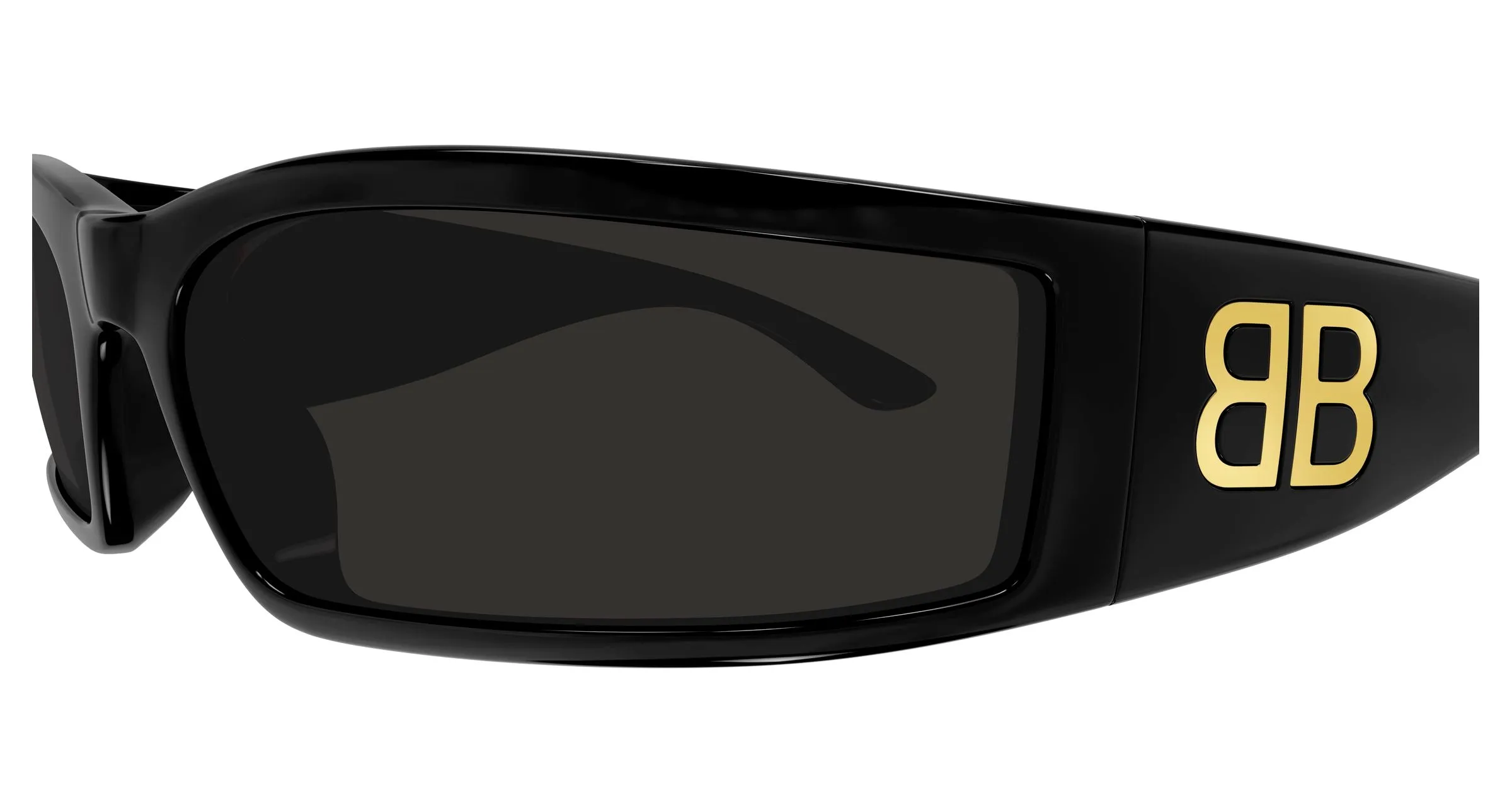 Balenciaga BB0458S 001 Occhiali da sole Acetato Nero Grigio Maschera - immagine 3