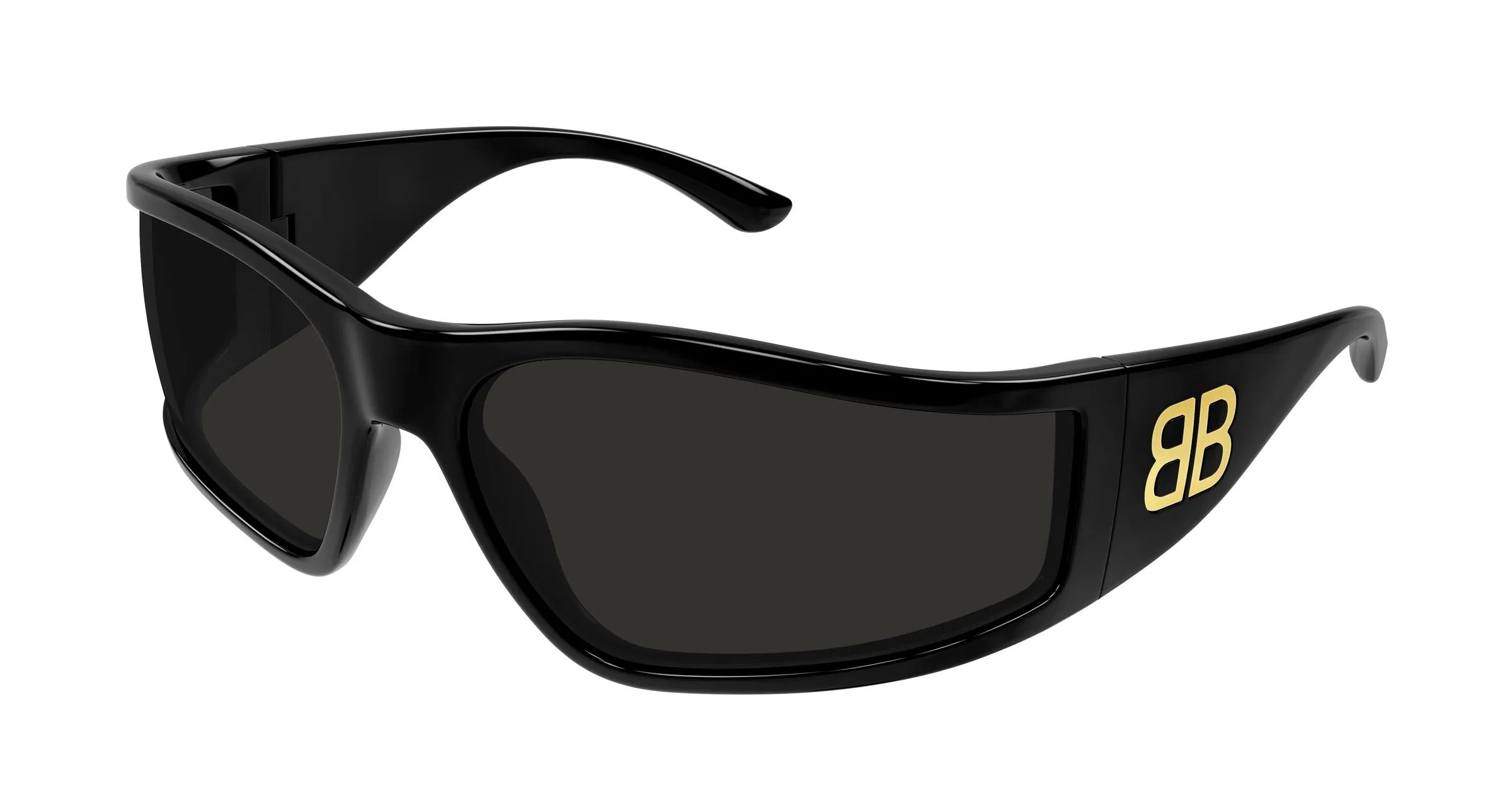 Balenciaga BB0457S 001 Occhiali da sole Acetato Nero Grigio Maschera - immagine 1