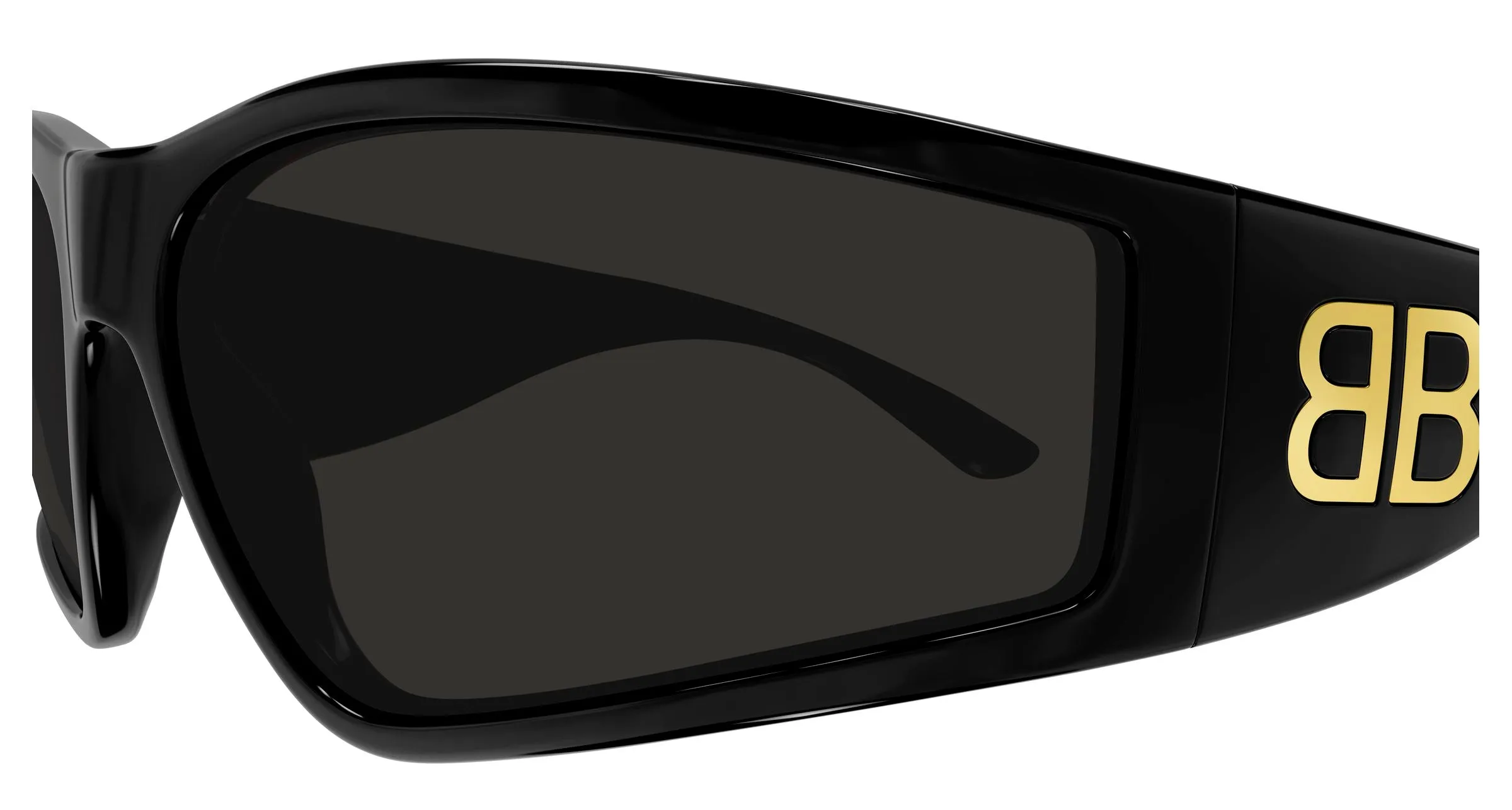 Balenciaga BB0457S 001 Occhiali da sole Acetato Nero Grigio Maschera - immagine 3