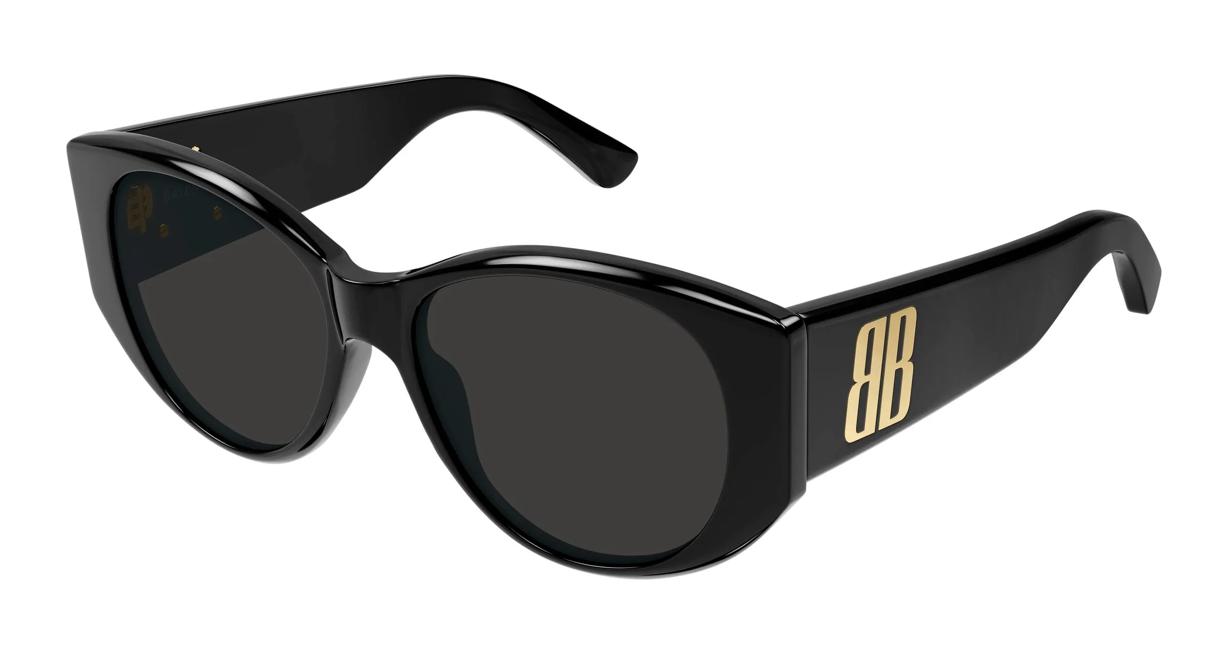 Balenciaga BB0455S 001 Occhiali da sole Acetato Nero Grigio Geometrica - immagine 1