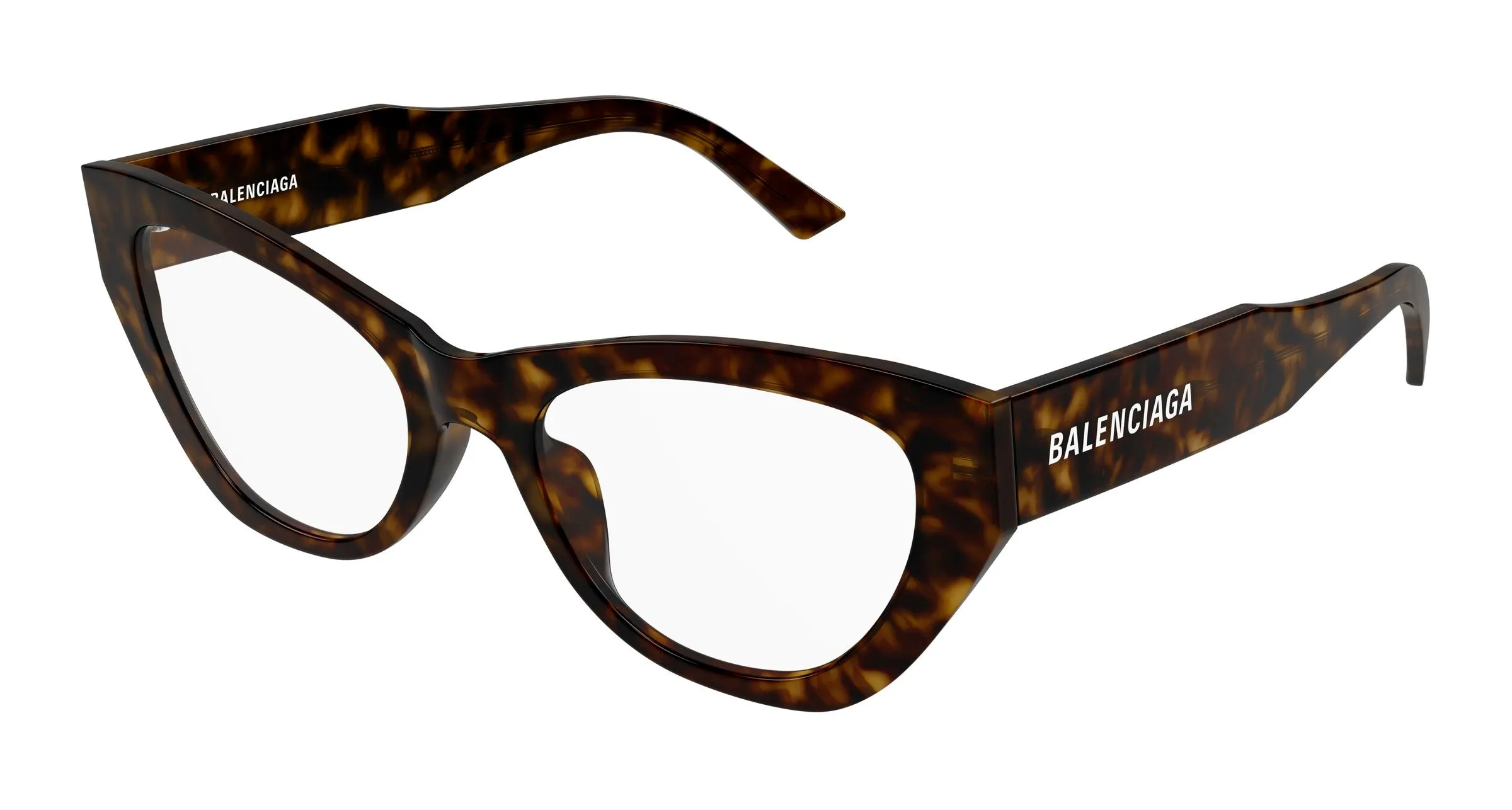Balenciaga BB0449O 007 Montature da vista Acetato Havana Trasparente Cat Eye - immagine 1