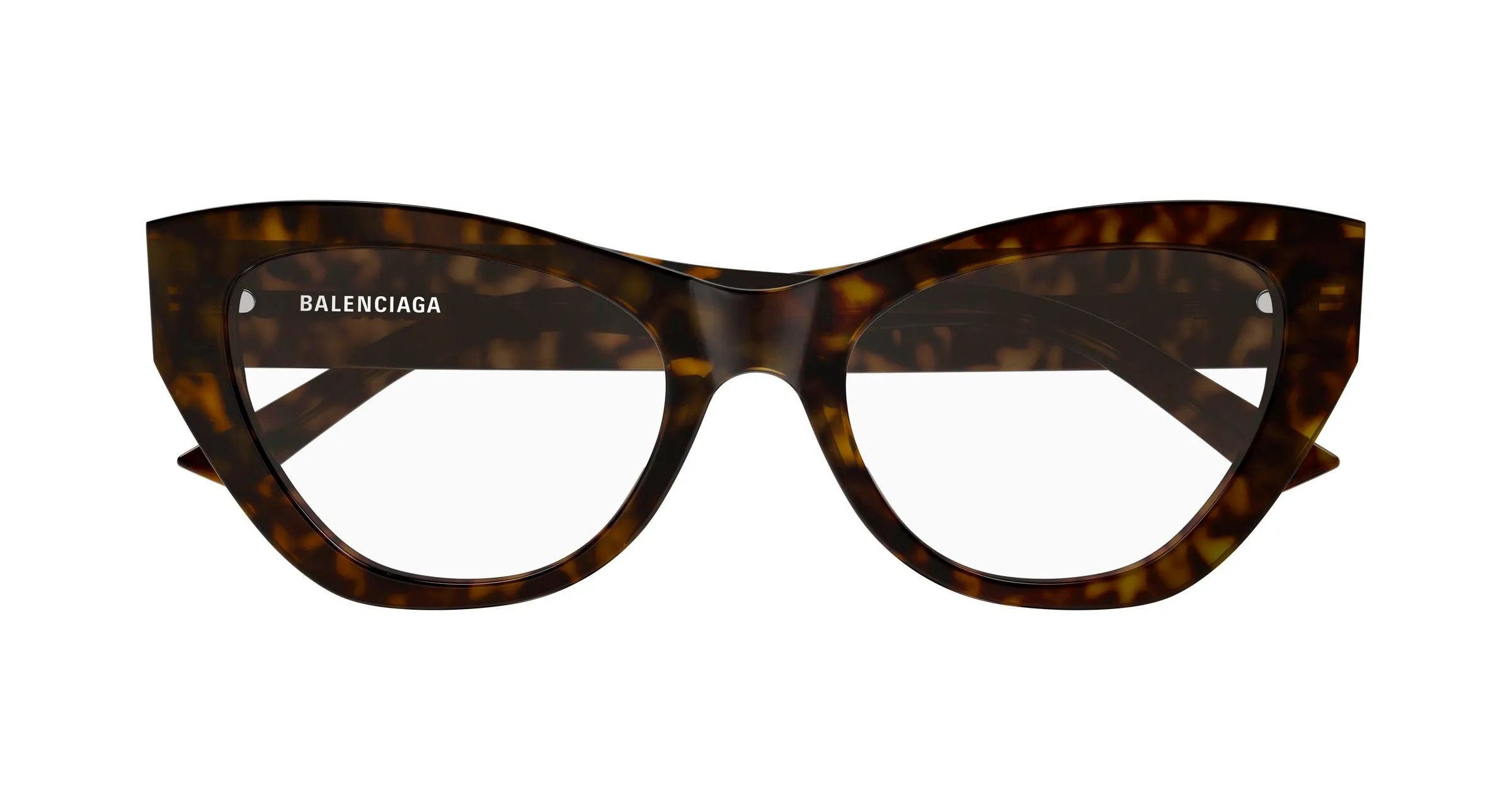 Balenciaga BB0449O 007 Montature da vista Acetato Havana Trasparente Cat Eye - immagine 2