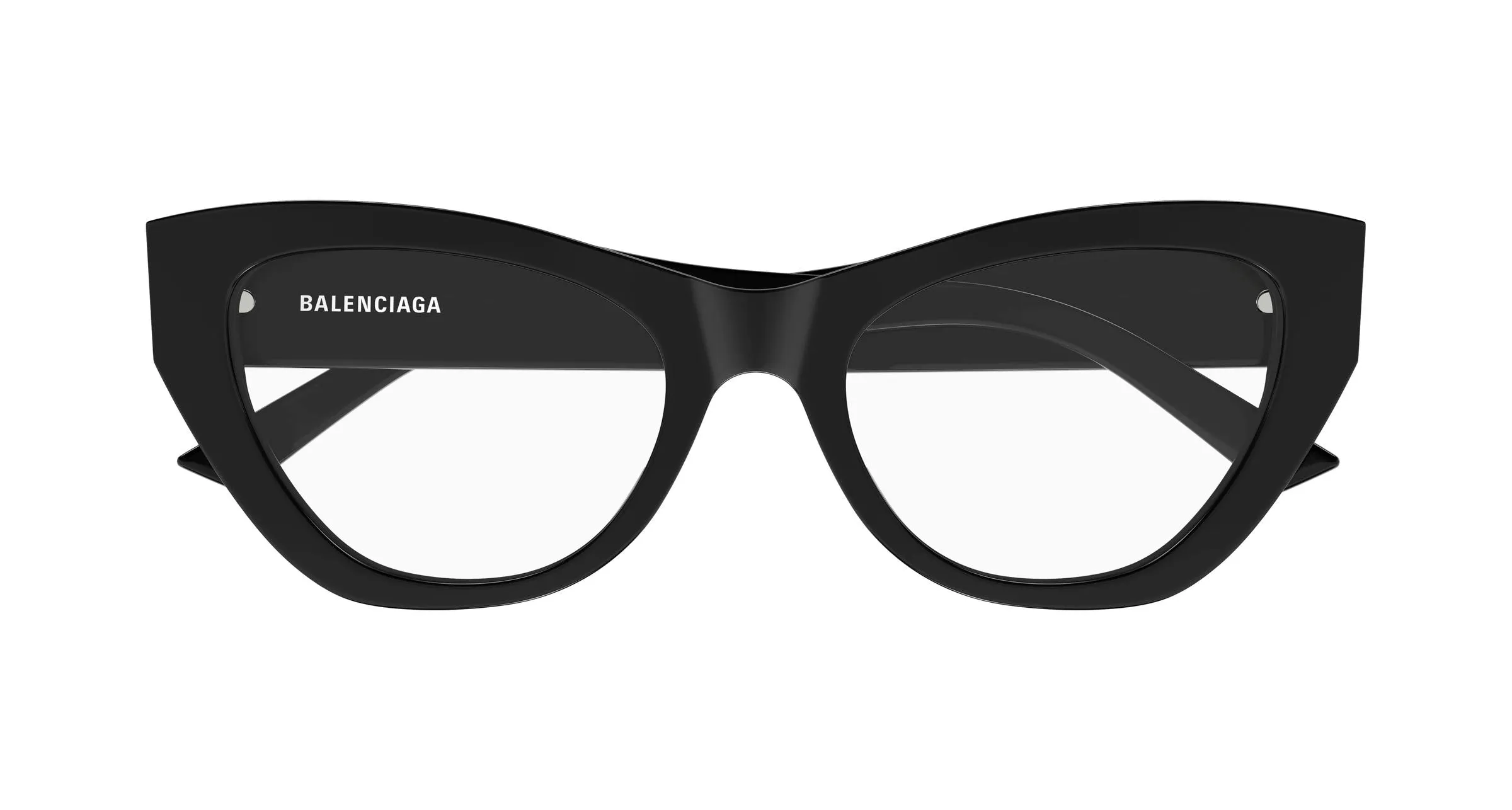 Balenciaga BB0449O 006 Montature da vista Acetato Nero Trasparente Cat Eye - immagine 2