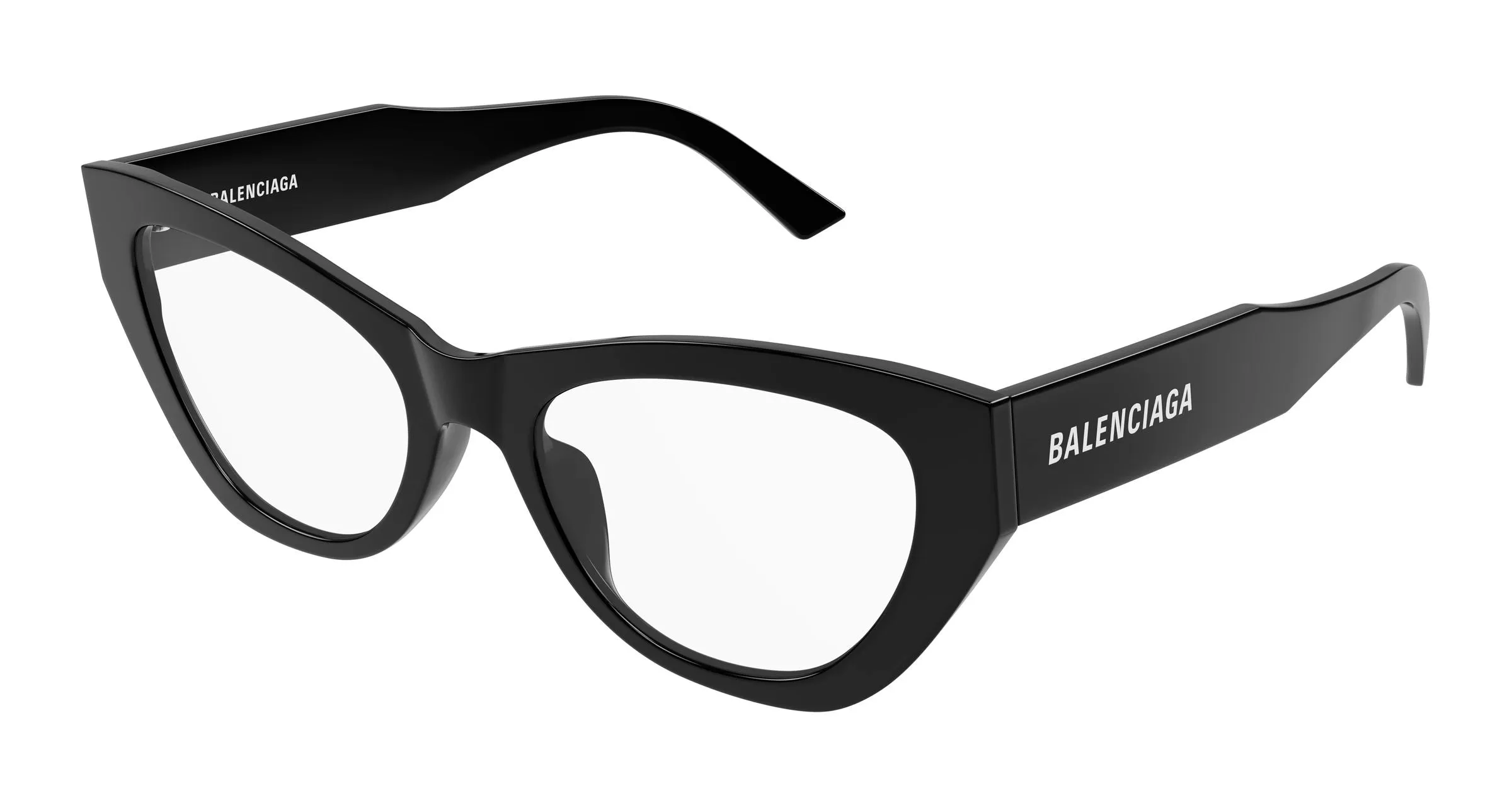 Balenciaga BB0449O 001 Montature da vista Acetato Nero Trasparente Cat Eye - immagine 1
