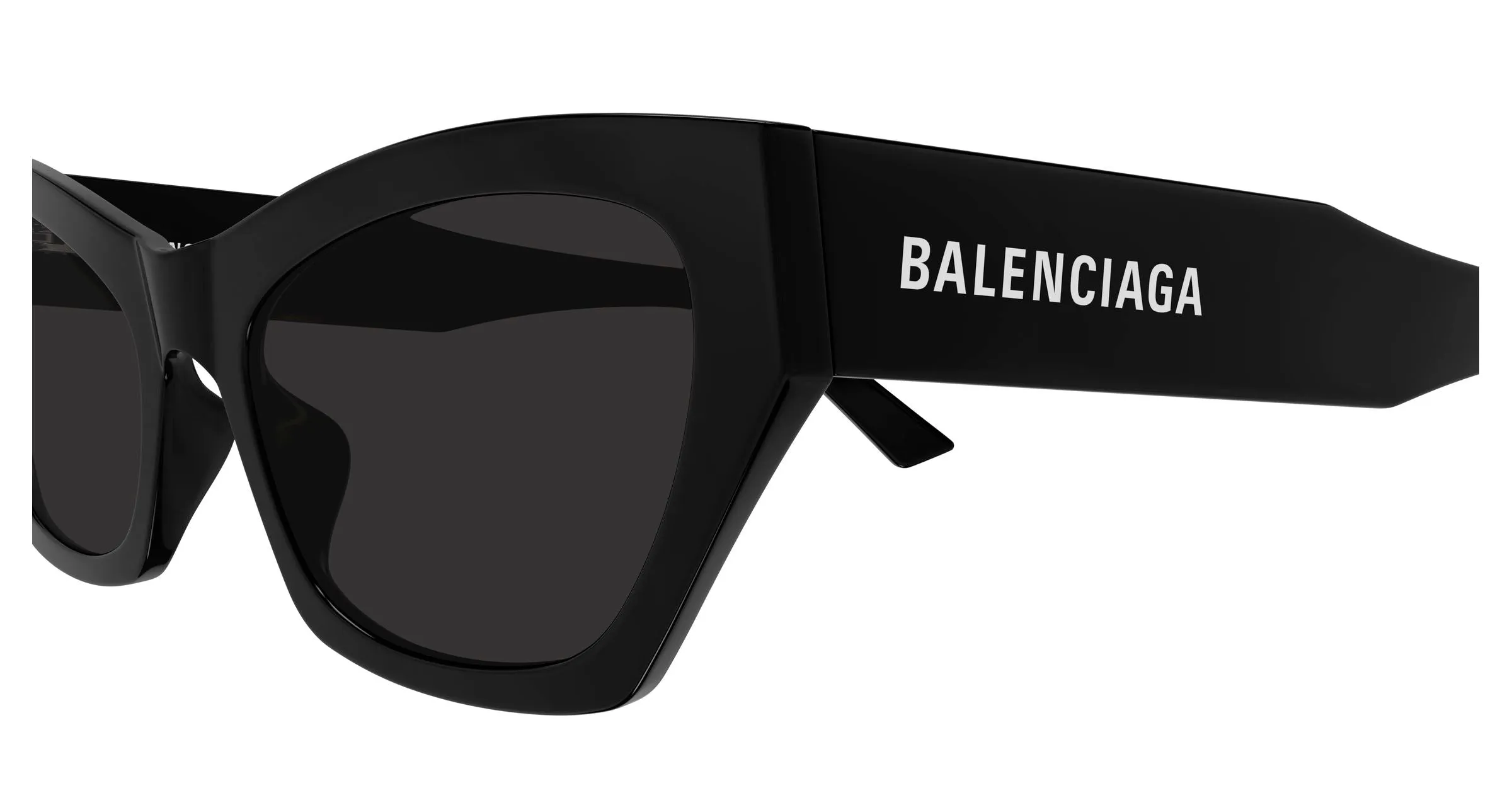 Balenciaga BB0447S 001 Occhiali da sole Acetato Nero Grigio Cat Eye - immagine 3