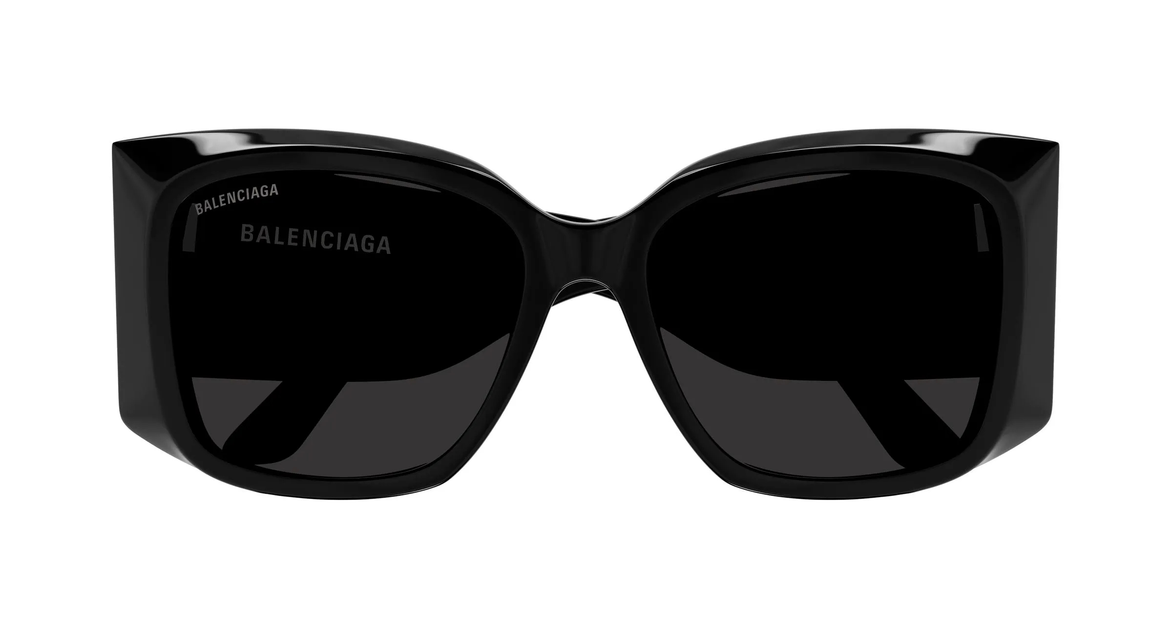 Balenciaga BB0443S 002 Occhiali da sole Acetato Nero Grigio Farfalla - immagine 2