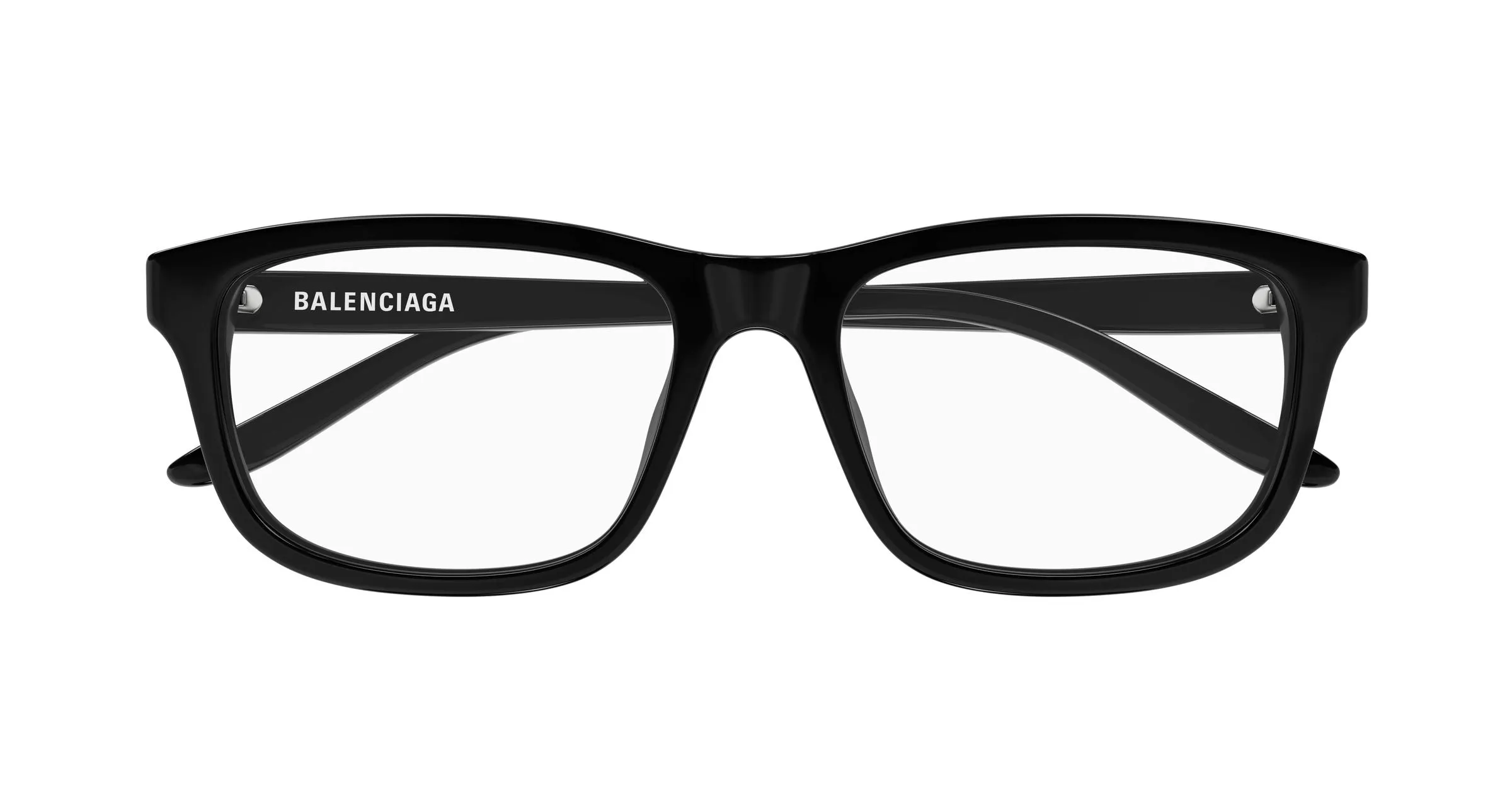 Balenciaga BB0442OA 001 Montature da vista Acetato Nero Trasparente Squadrata - immagine 2