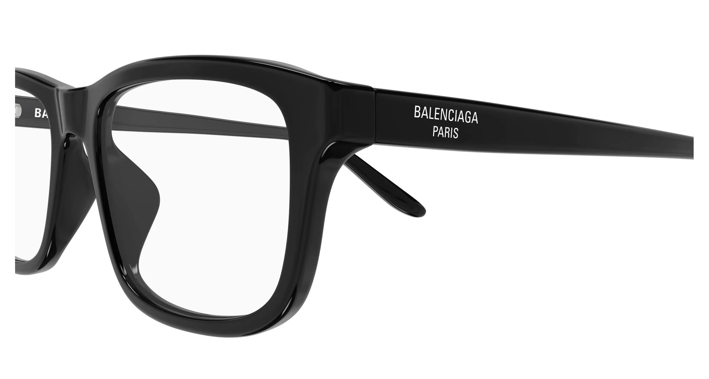 Balenciaga BB0442OA 001 Montature da vista Acetato Nero Trasparente Squadrata - immagine 3