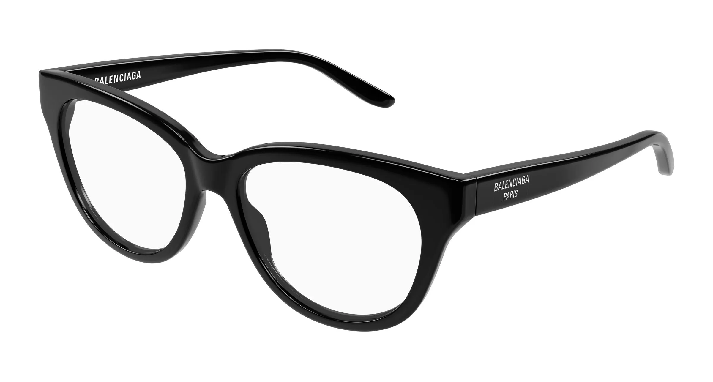 Balenciaga BB0441O 001 Montature da vista Acetato Nero Trasparente Farfalla - immagine 1