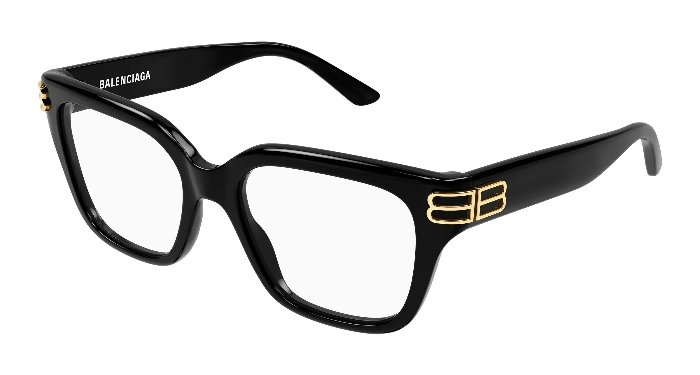 Balenciaga BB0437O 006 Montature da vista Acetato Nero Trasparente Squadrata - immagine 1