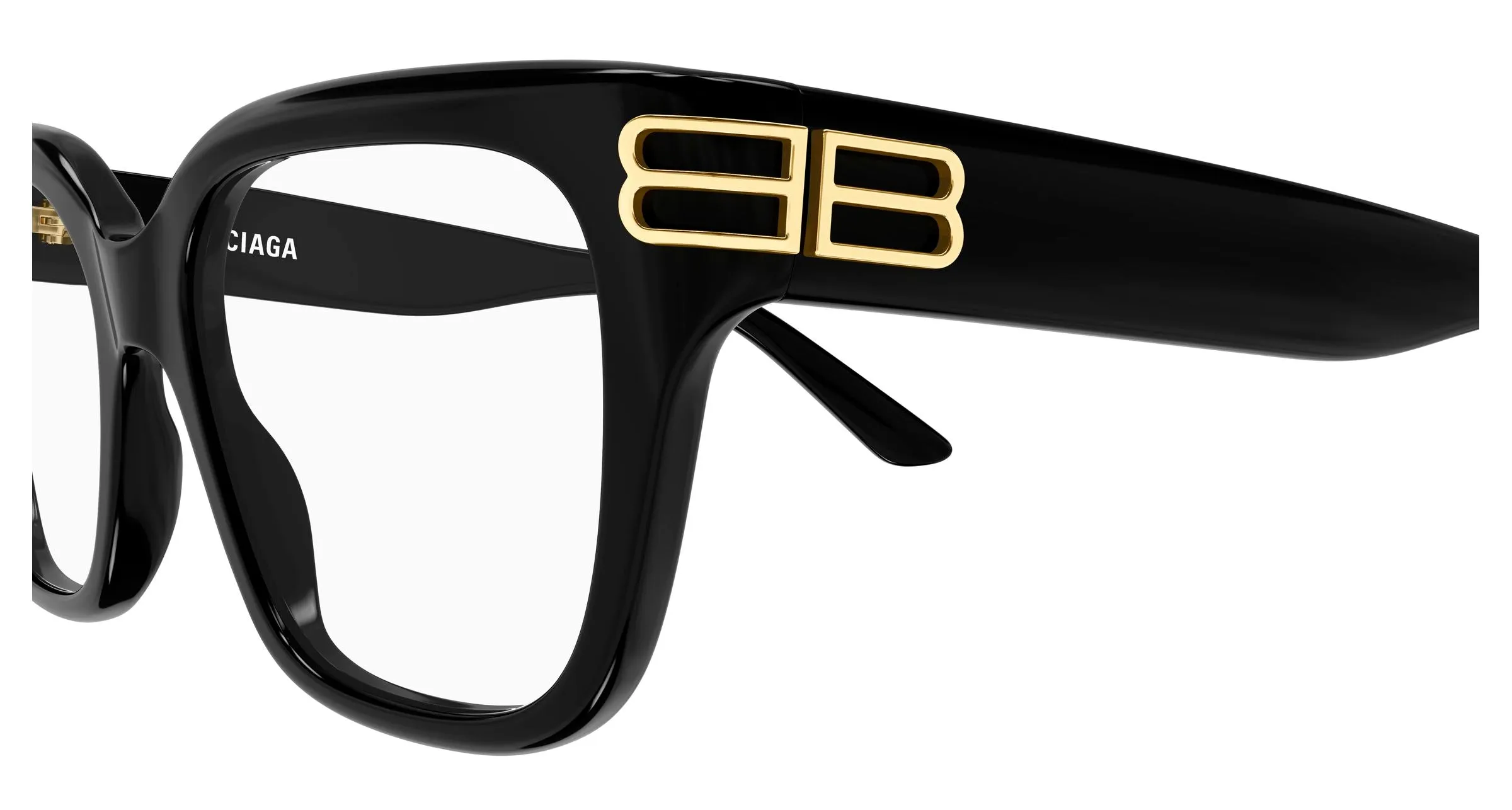 Balenciaga BB0437O 006 Montature da vista Acetato Nero Trasparente Squadrata - immagine 3