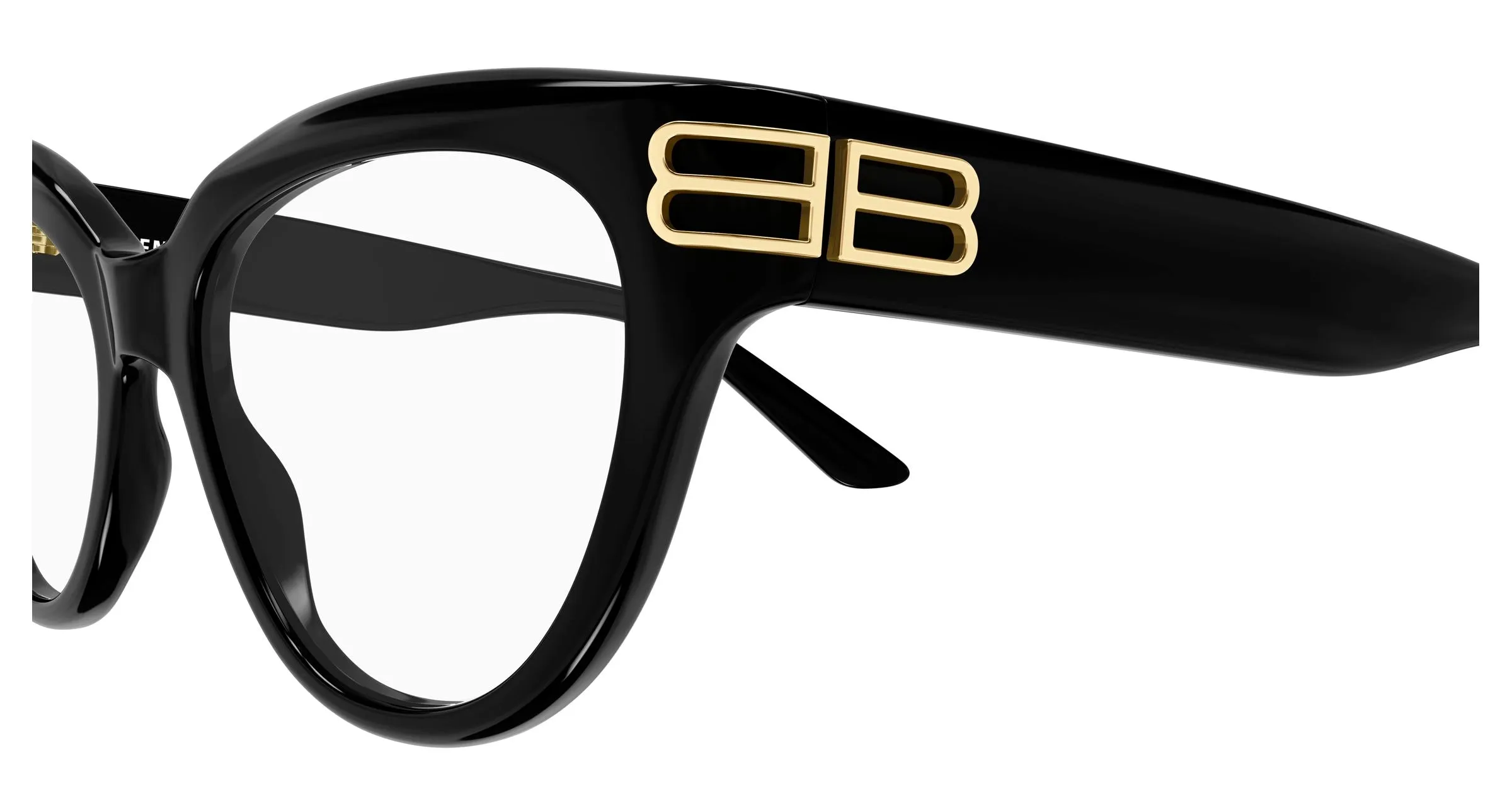 Balenciaga BB0436O 001 Montature da vista Acetato Nero Trasparente Cat Eye - immagine 3