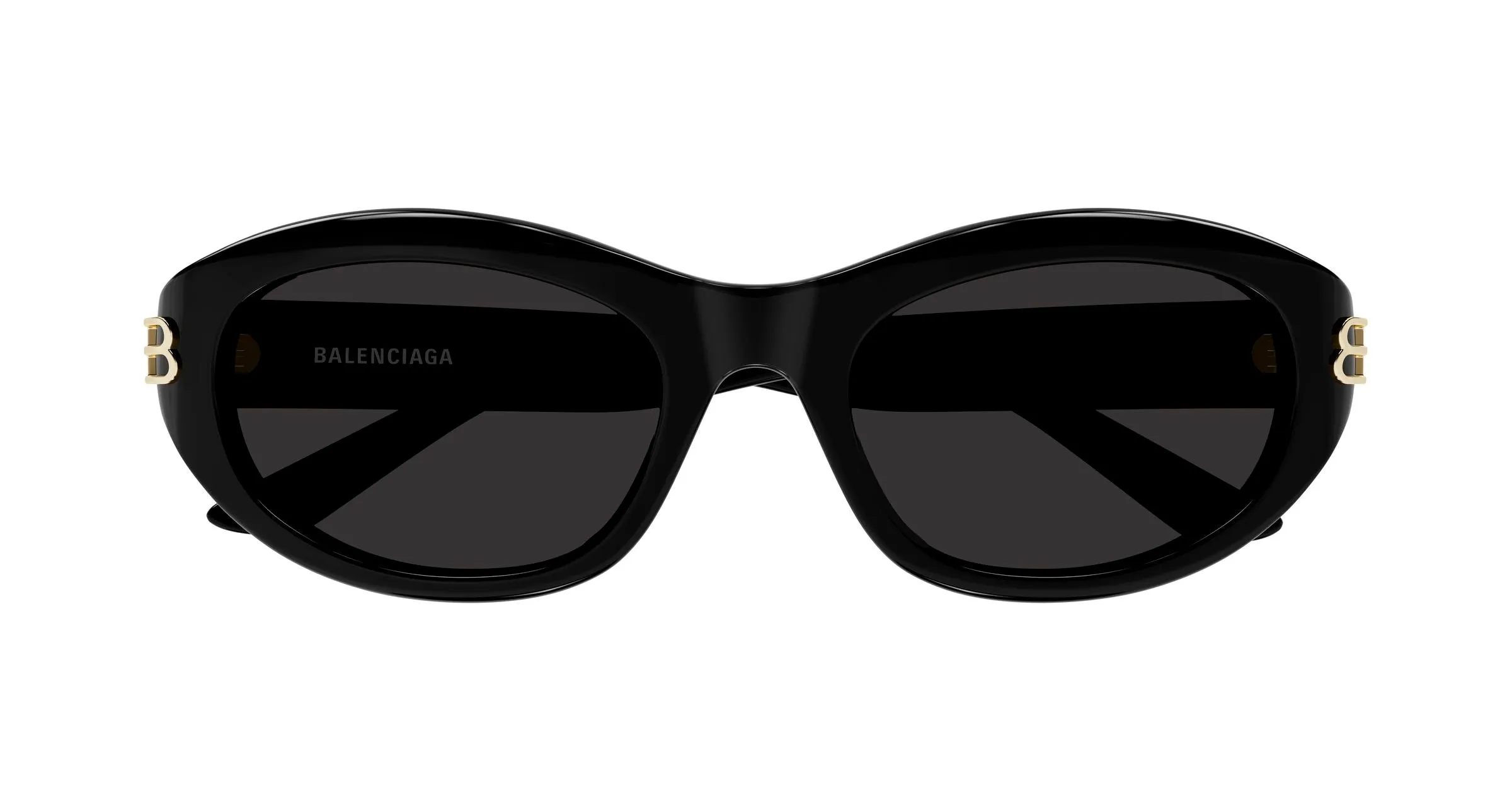 Balenciaga BB0434SK 001 Occhiali da sole Acetato Nero Grigio Rotonda - immagine 2