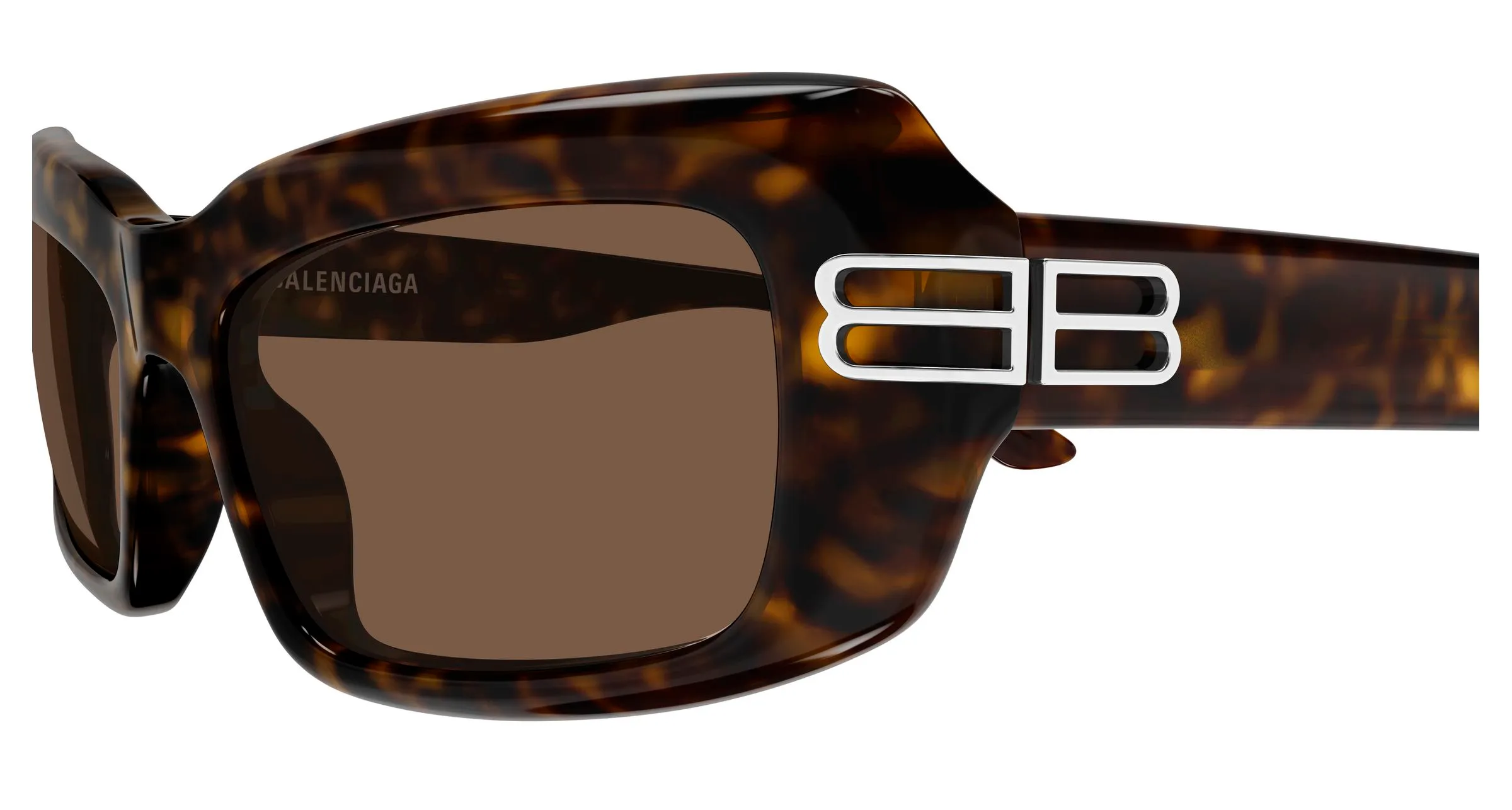 Balenciaga BB0432S 002 Occhiali da sole Acetato Havana Marrone Squadrata - immagine 3