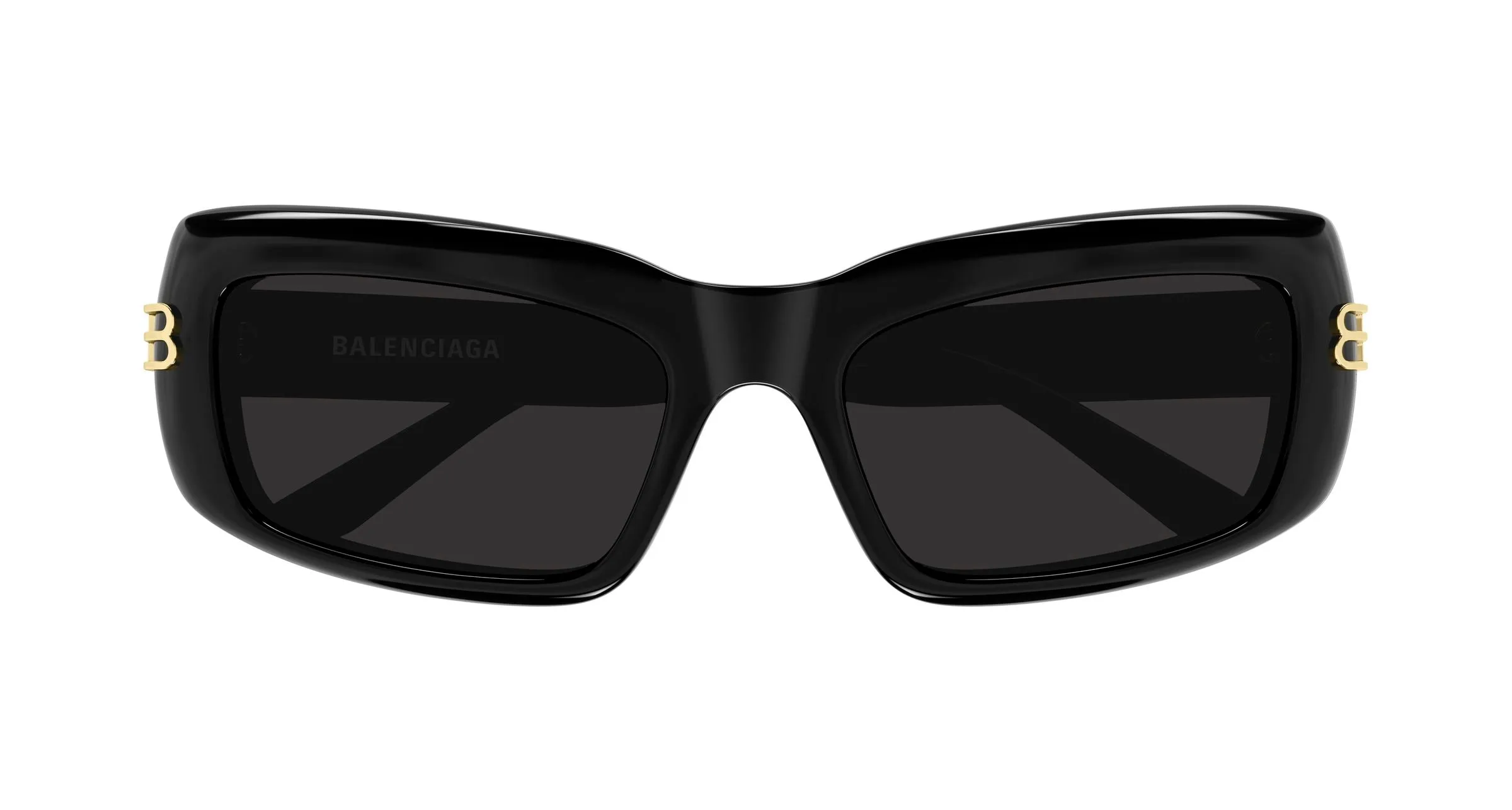 Balenciaga BB0432S 001 Occhiali da sole Acetato Nero Grigio Squadrata - immagine 2