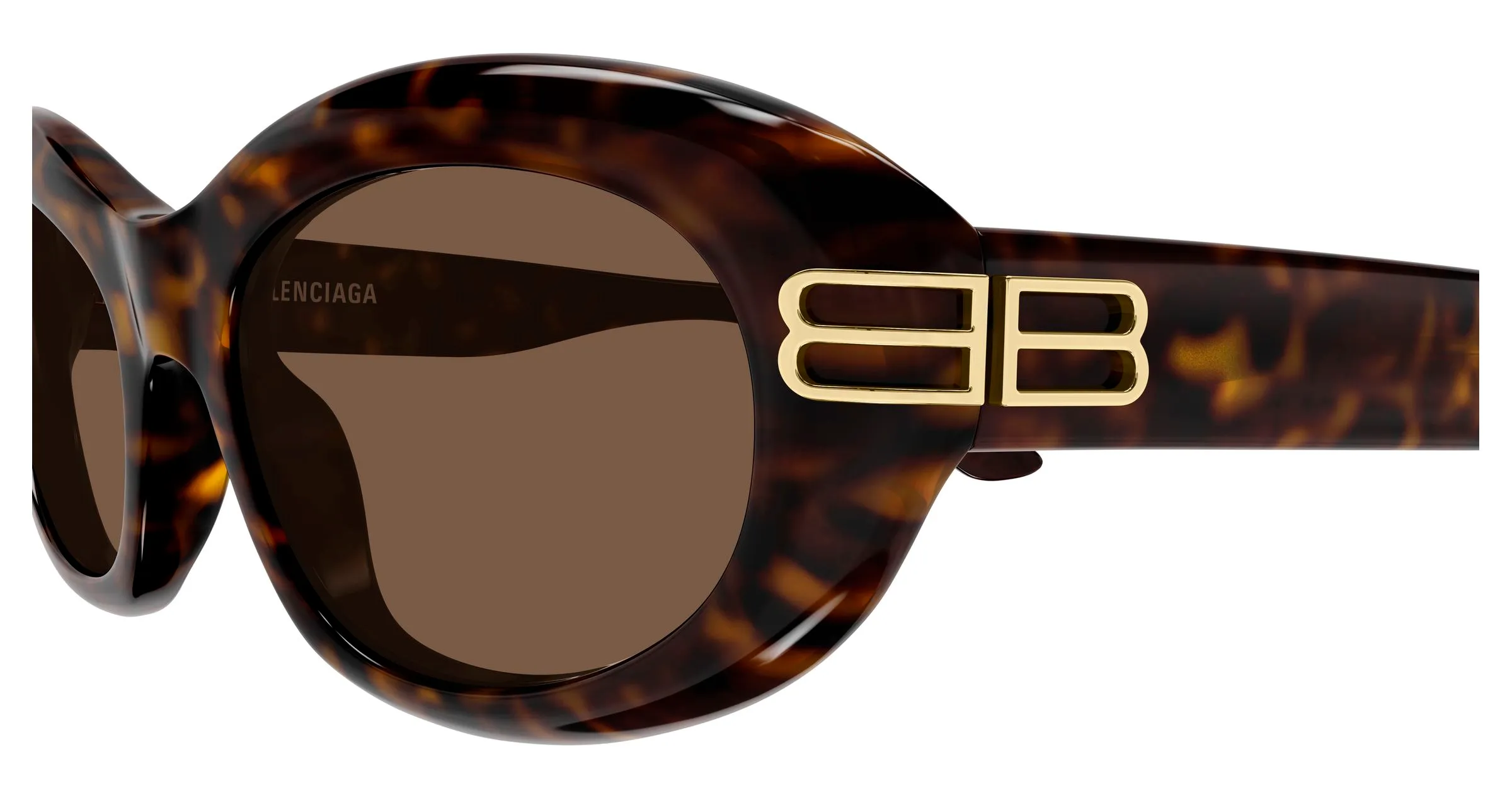 Balenciaga BB0431S 002 Occhiali da sole Acetato Havana Marrone Rotonda - immagine 3