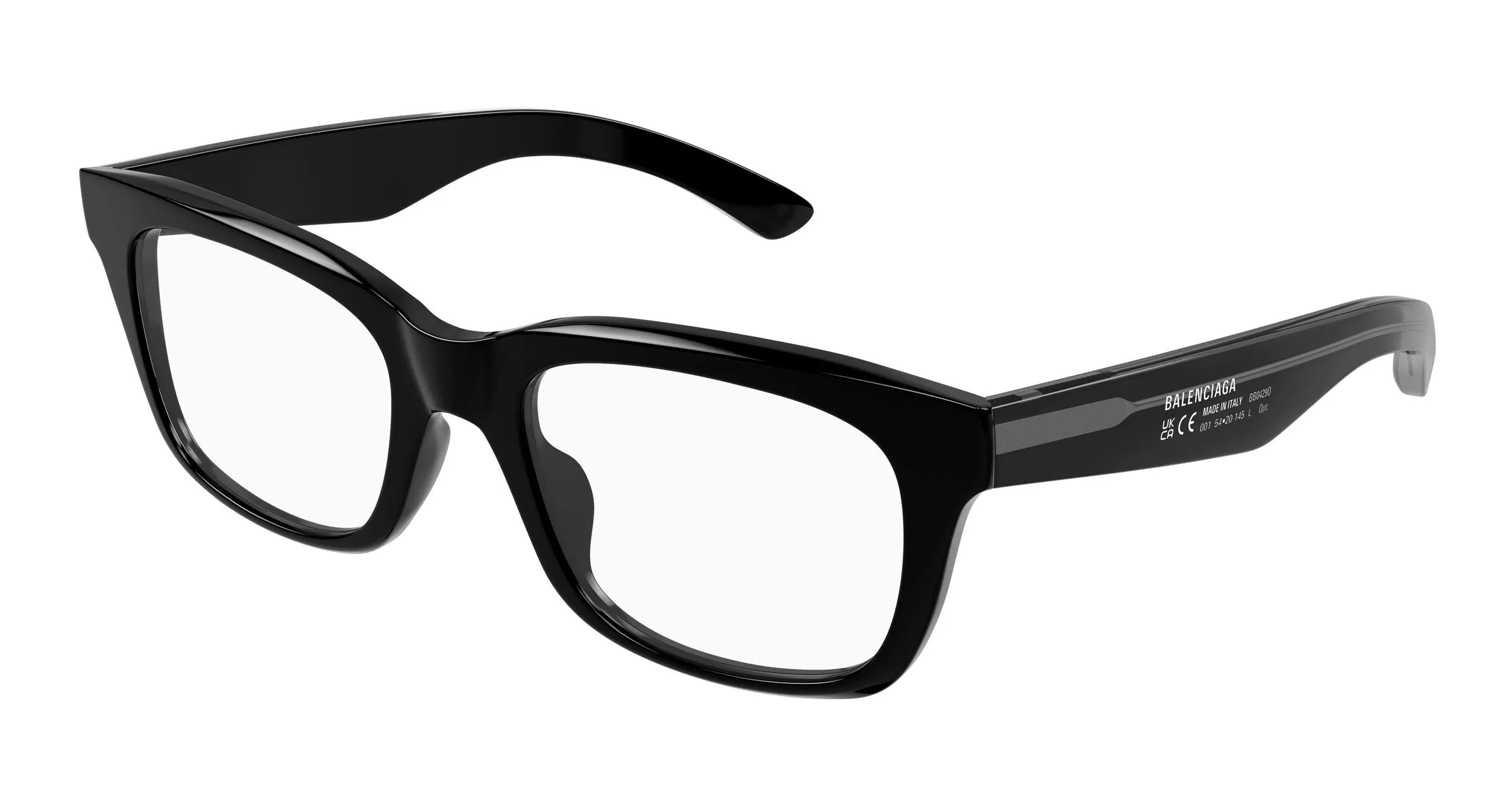 Balenciaga BB0429O 001 Montature da vista Acetato Nero Trasparente Squadrata - immagine 1