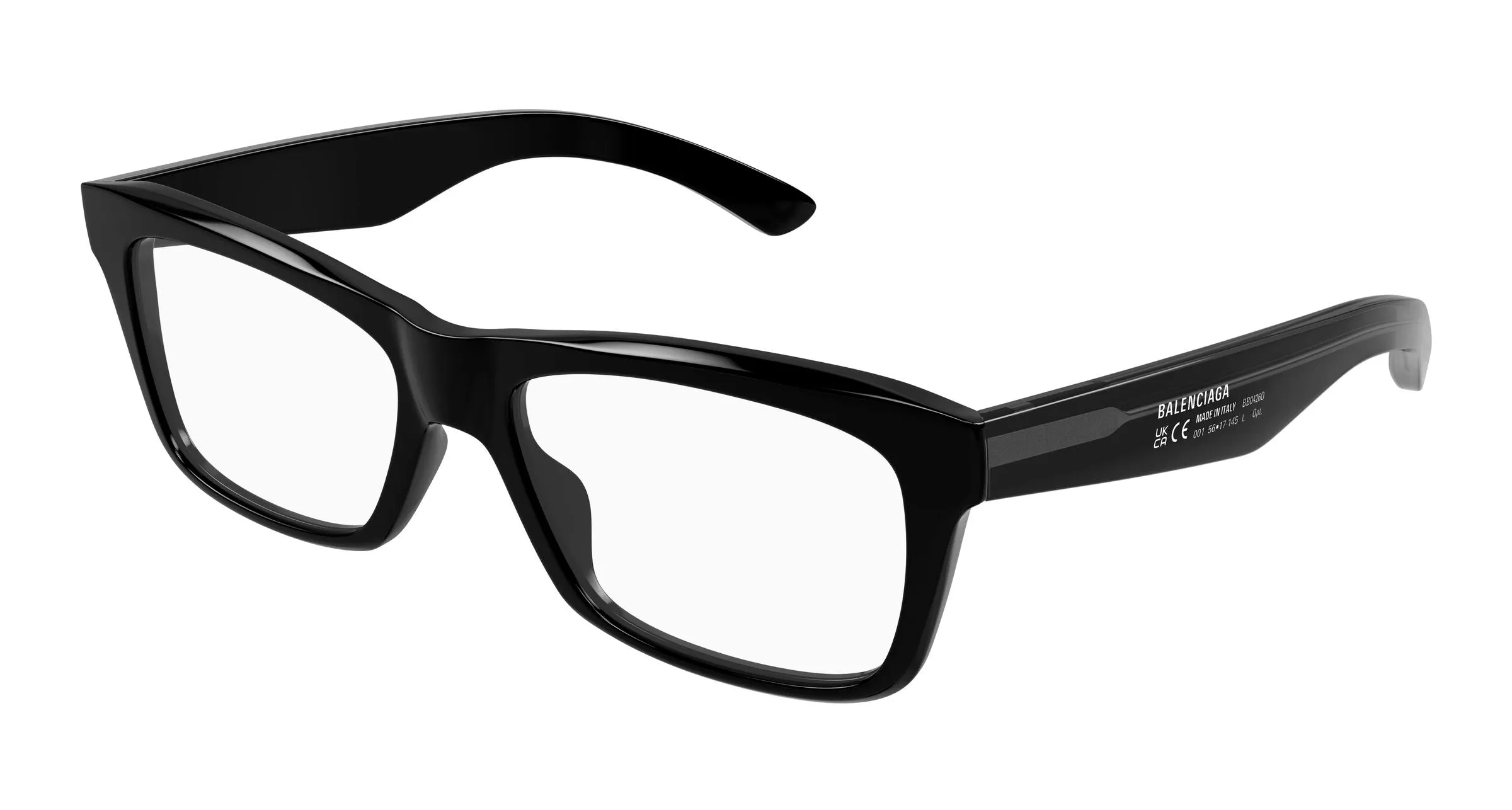 Balenciaga BB0426O 001 Montature da vista Acetato Nero Trasparente Squadrata - immagine 1