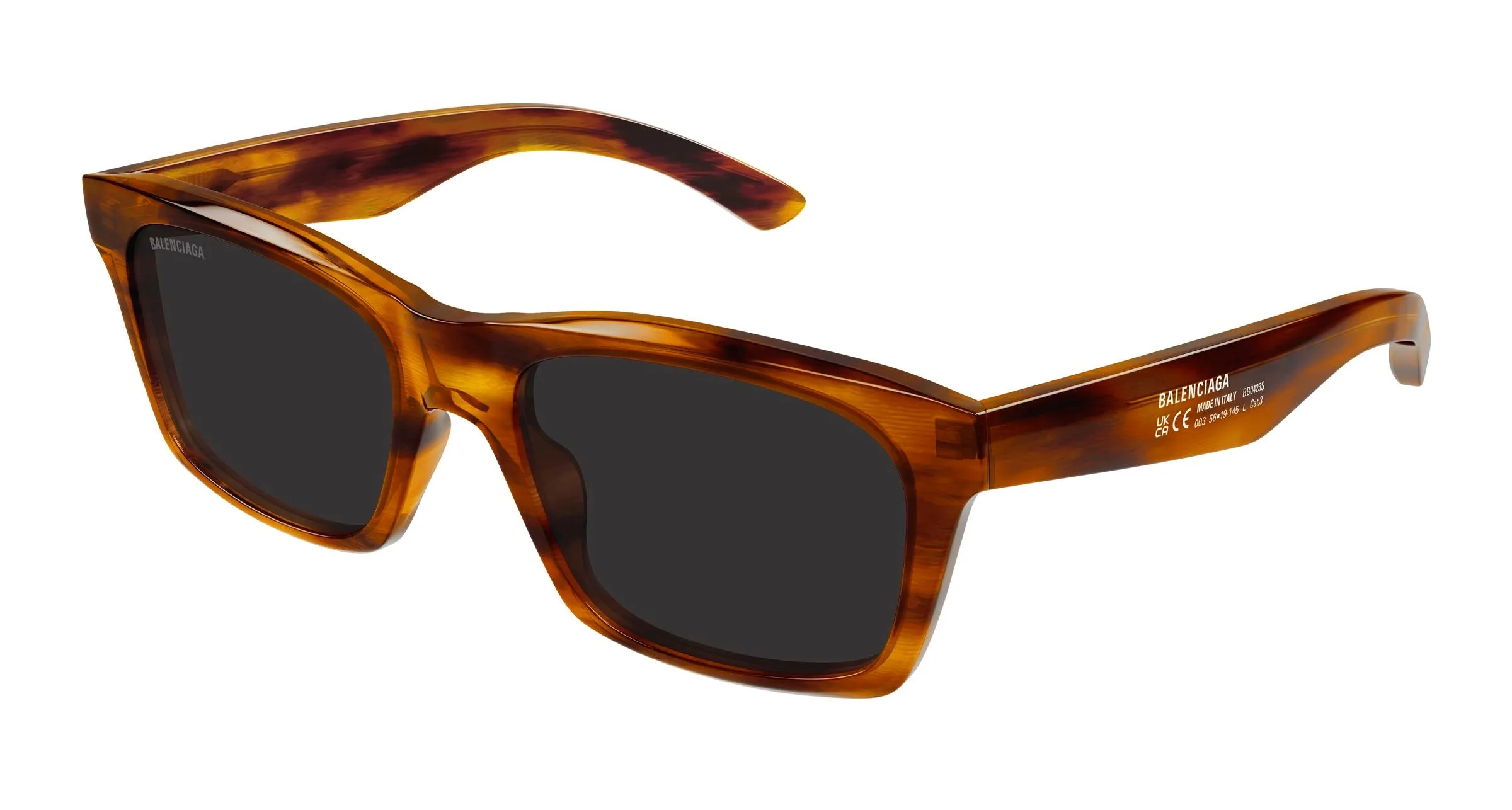 Balenciaga BB0423S 003 Occhiali da sole Acetato Marrone Grigio Squadrata - immagine 1
