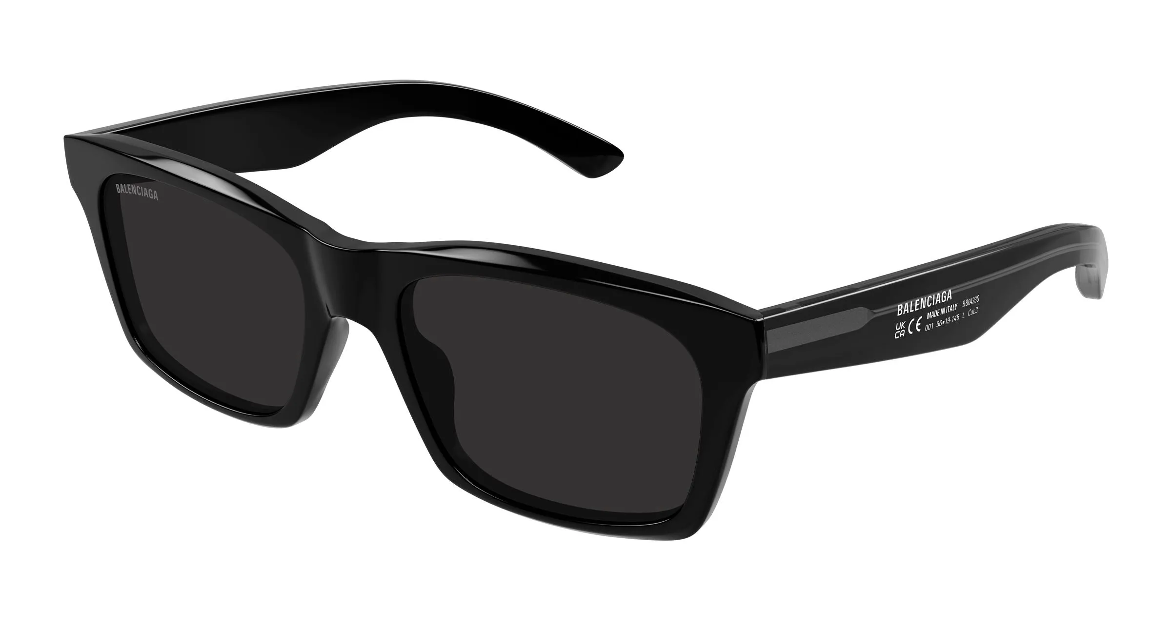 Balenciaga BB0423S 001 Occhiali da sole Acetato Nero Grigio Squadrata - immagine 1