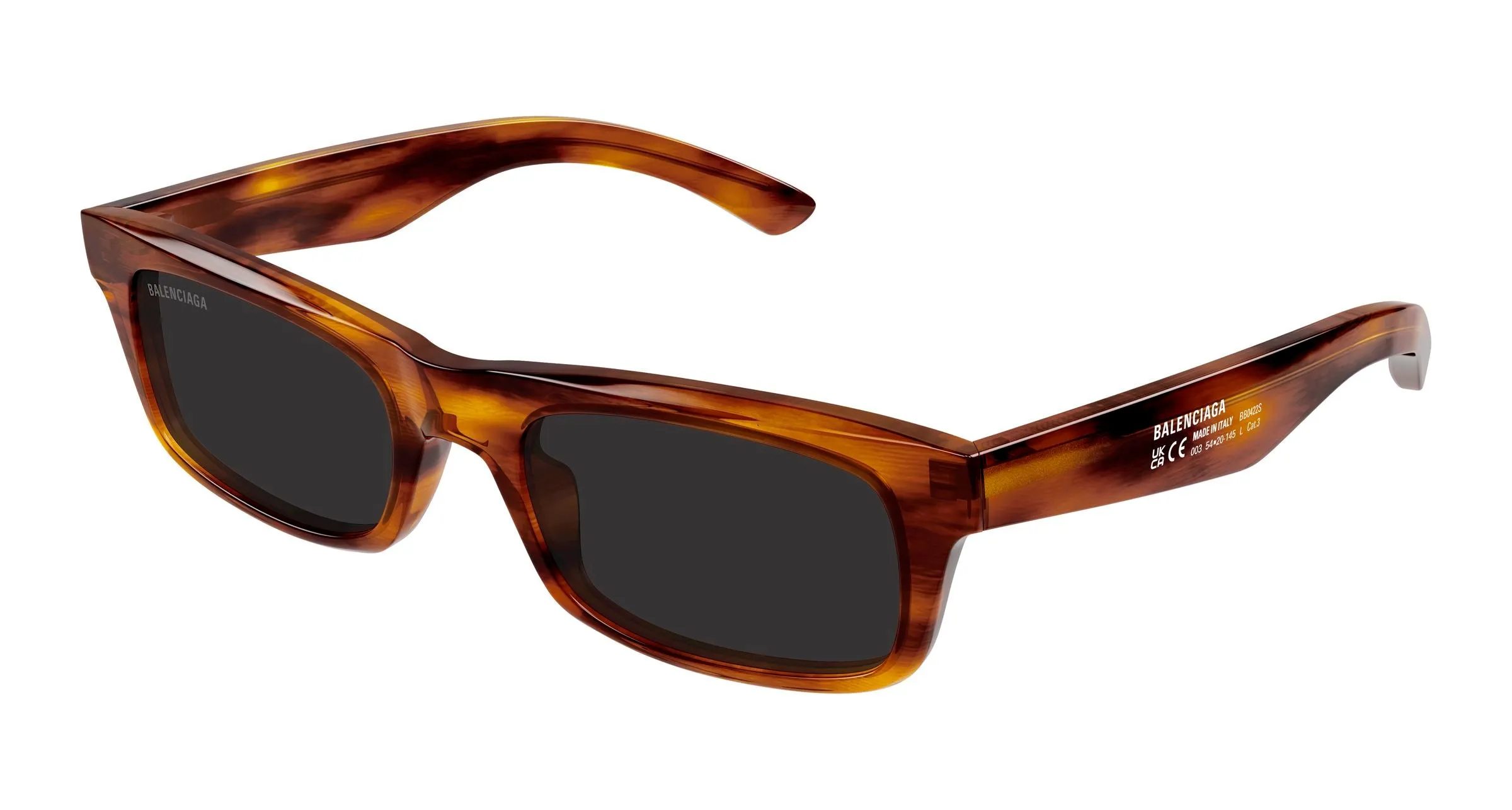Balenciaga BB0422S 003 Occhiali da sole Acetato Marrone Grigio Squadrata - immagine 1