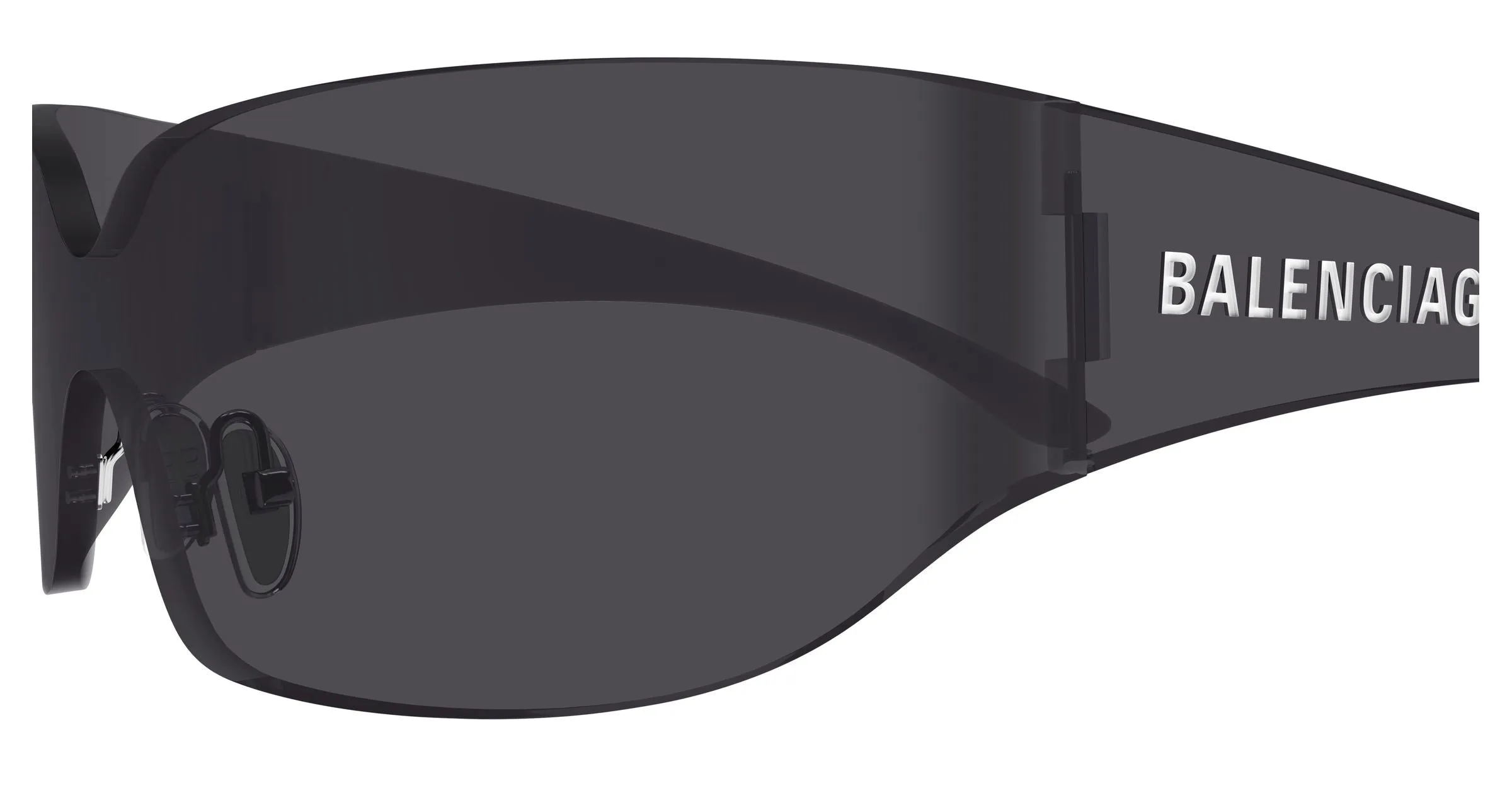 Balenciaga BB0421S 001 Occhiali da sole Acetato Grigio Grigio Maschera - immagine 3