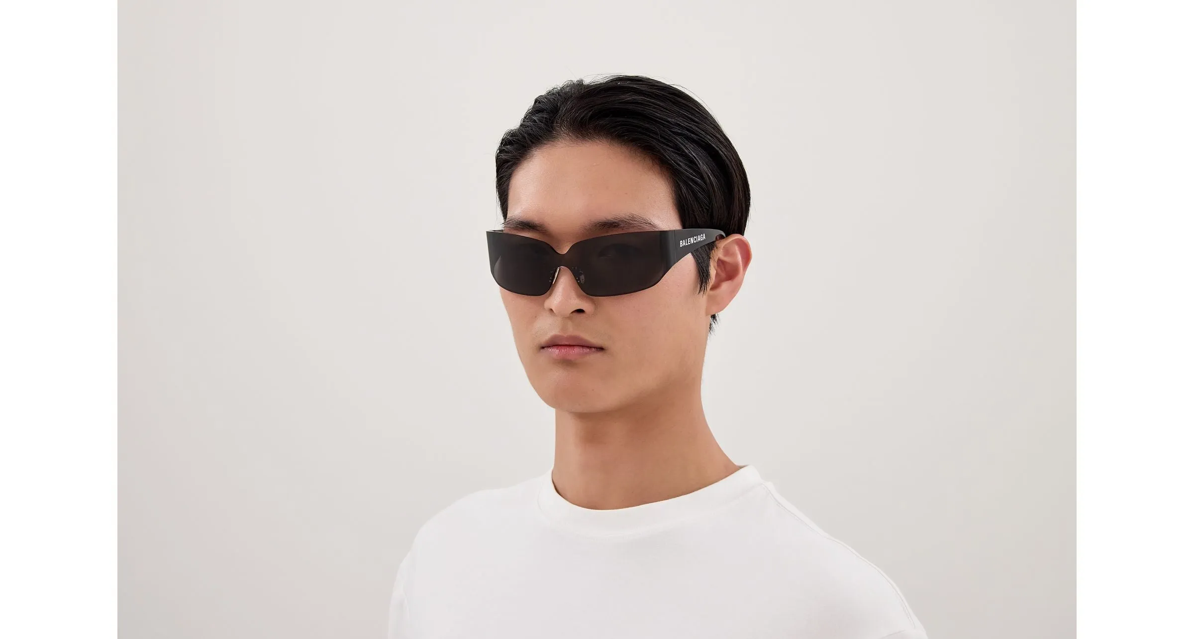 Balenciaga BB0421S 001 Occhiali da sole Acetato Grigio Grigio Maschera - immagine 4