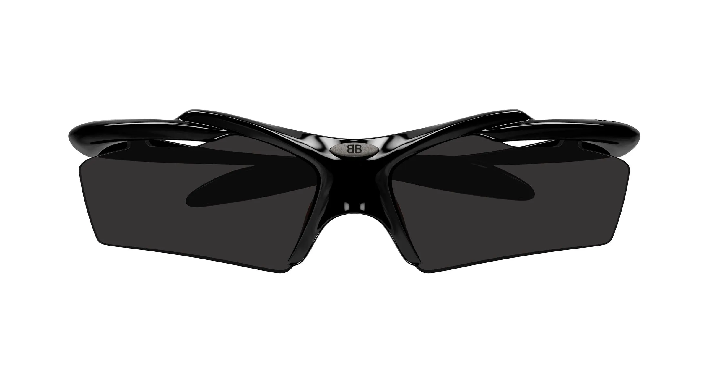 Balenciaga BB0420S 001 Occhiali da sole Acetato Nero Grigio Geometrica - immagine 2