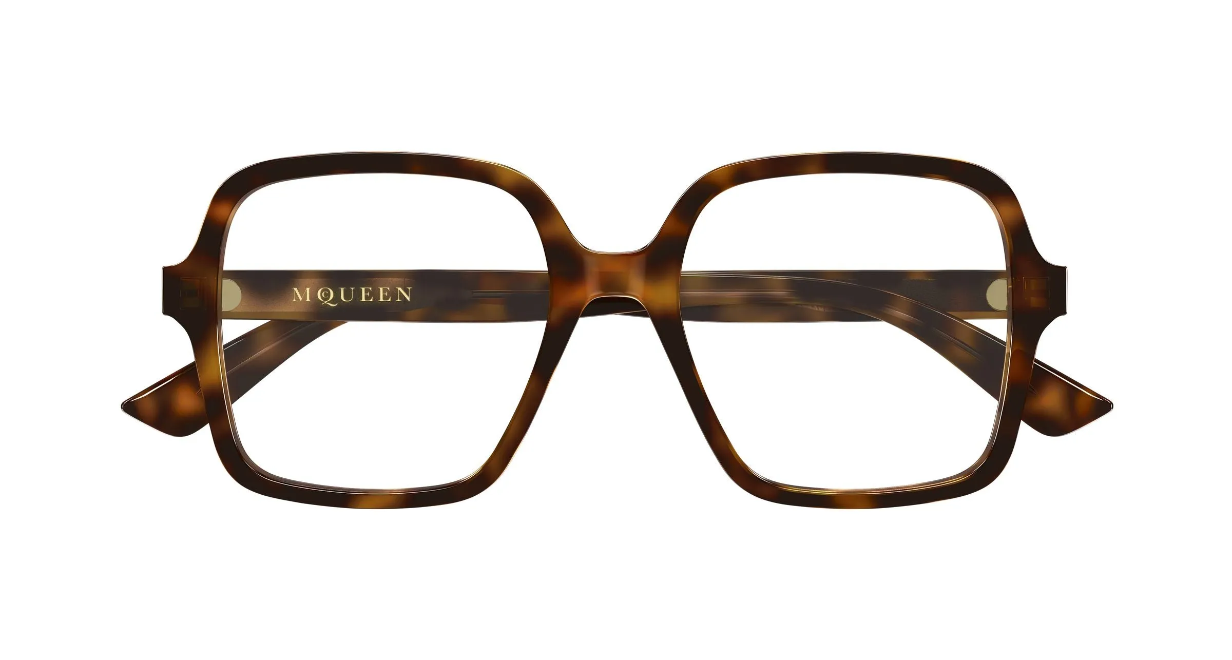 Alexander McQueen AM0538O 002 Montature da vista Acetato Havana Trasparente Squadrata - immagine 2