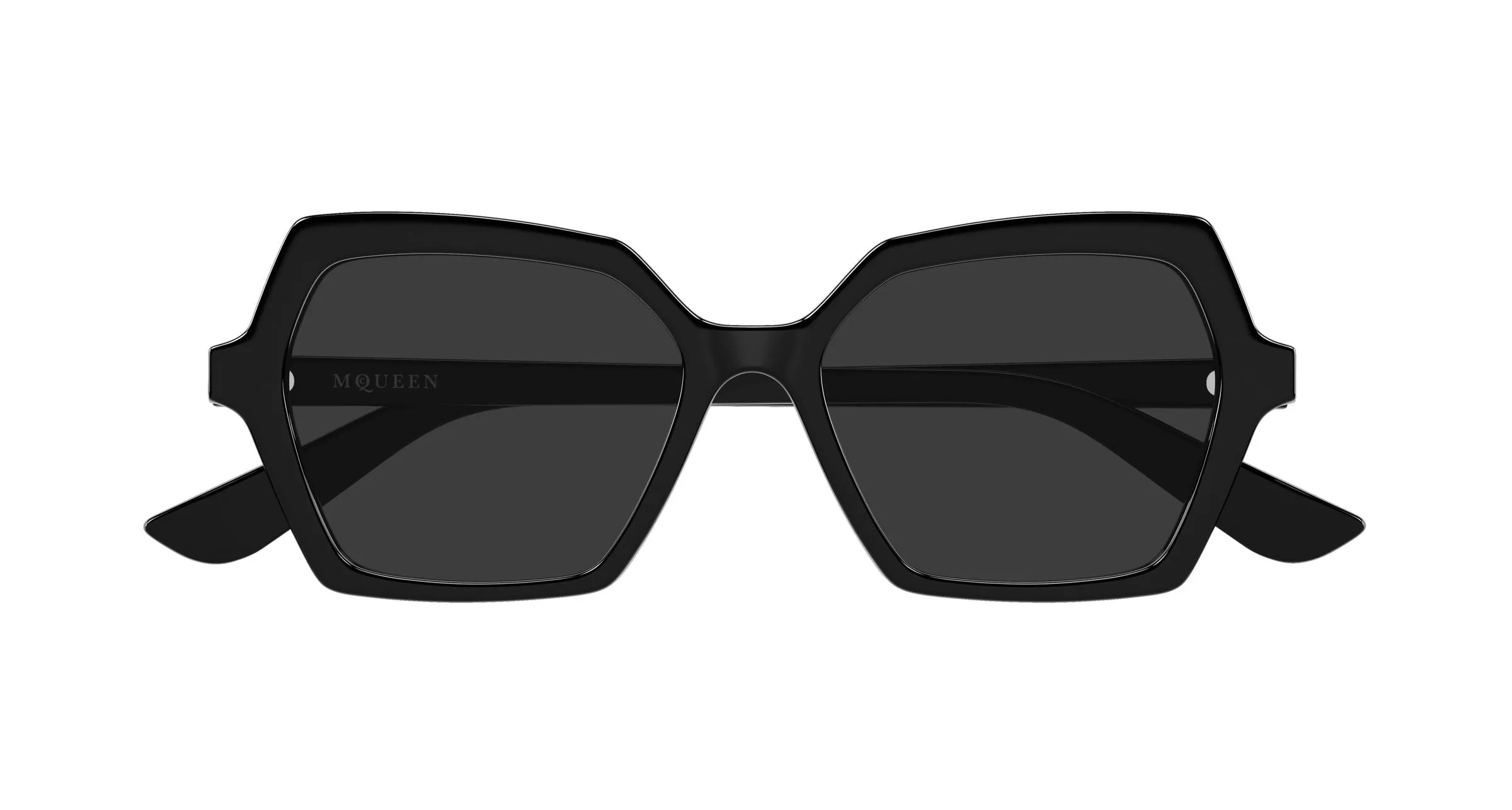 Alexander McQueen AM0537S 001 Occhiali da sole Acetato Nero Grigio Geometrica - immagine 2