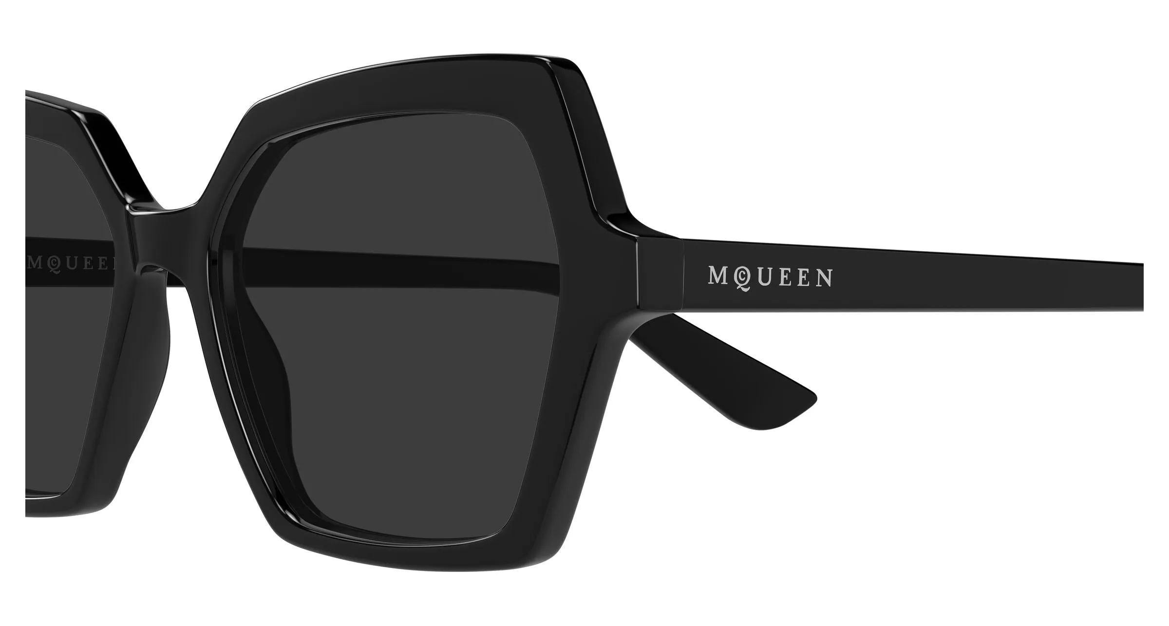 Alexander McQueen AM0537S 001 Occhiali da sole Acetato Nero Grigio Geometrica - immagine 3