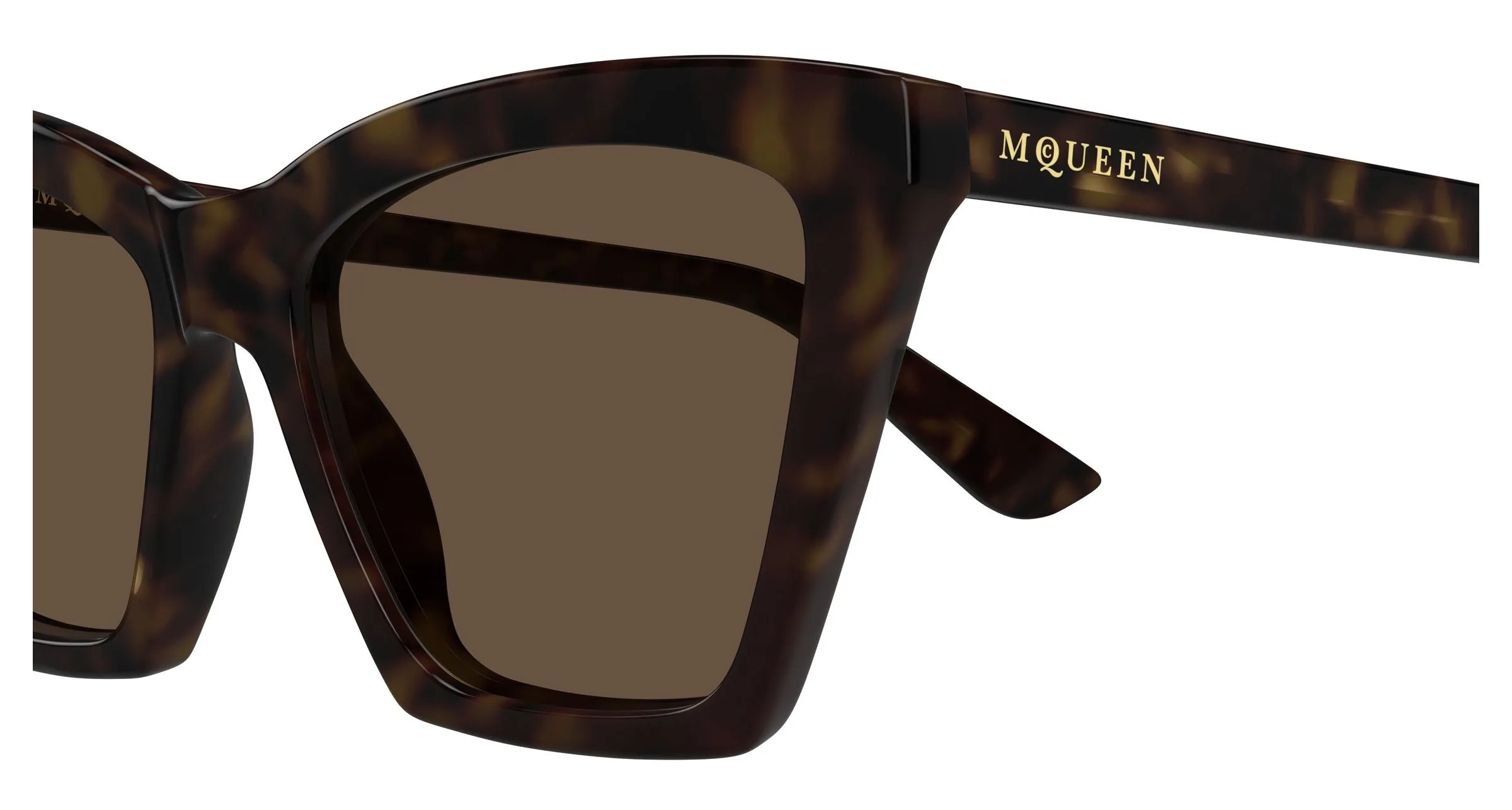Alexander McQueen AM0536S 002 Occhiali da sole Acetato Havana Marrone Cat Eye - immagine 3