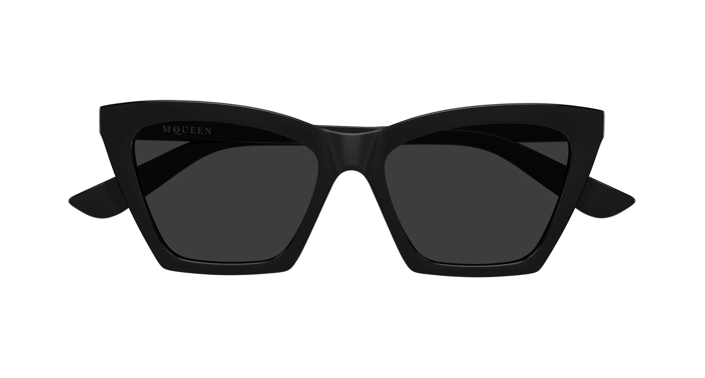 Alexander McQueen AM0536S 001 Occhiali da sole Acetato Nero Grigio Cat Eye - immagine 2