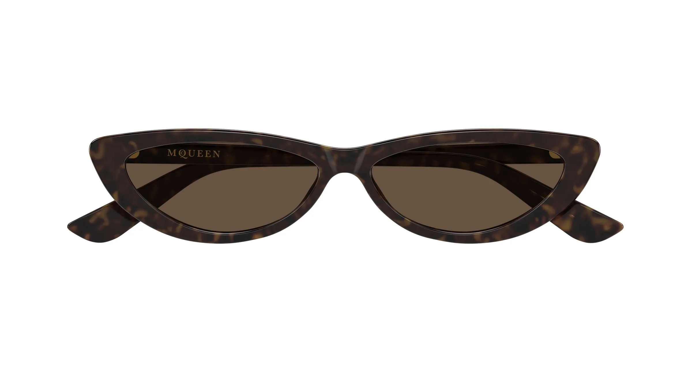 Alexander McQueen AM0535S 002 Occhiali da sole Acetato Havana Marrone Rotonda - immagine 2
