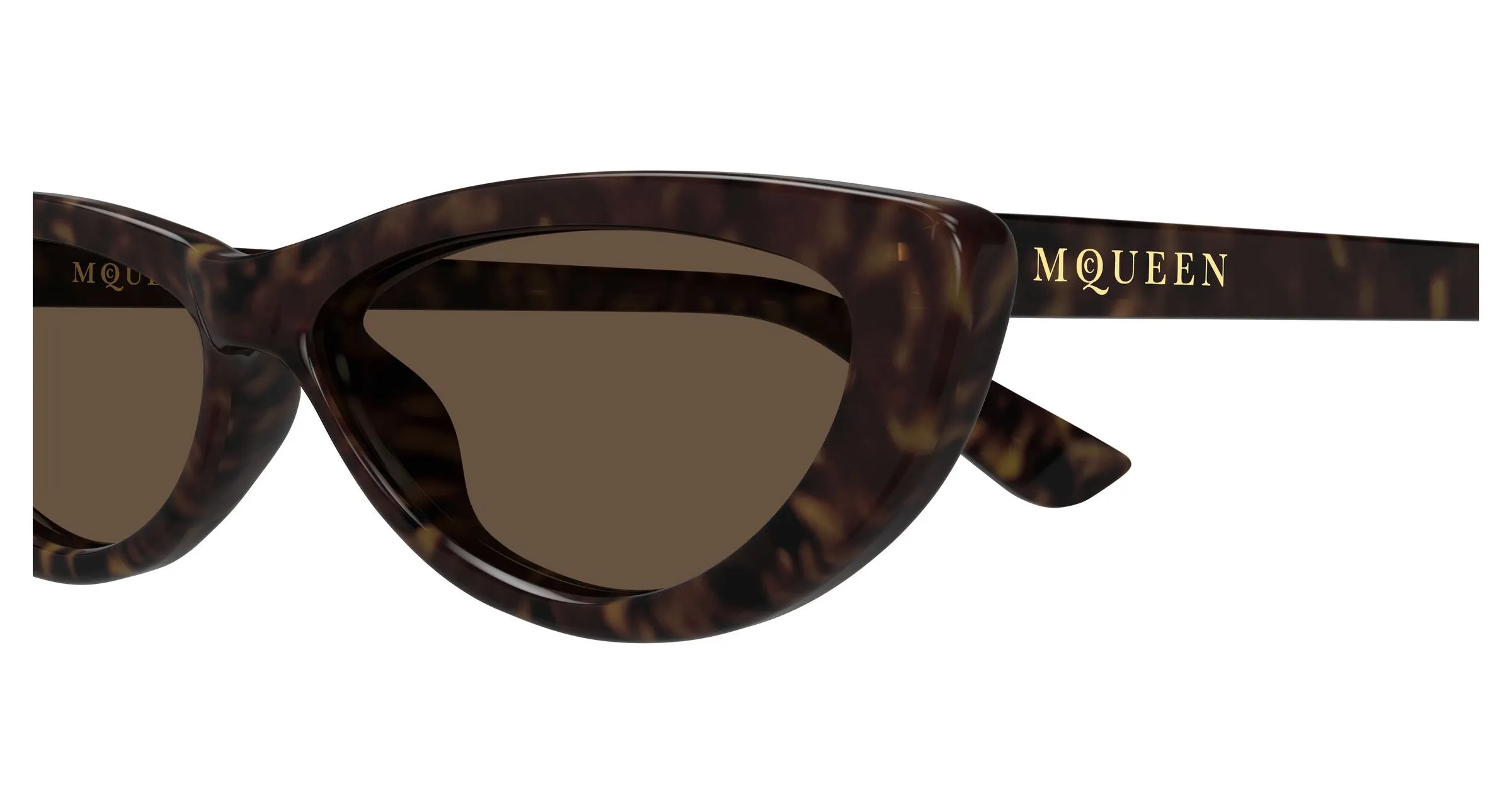 Alexander McQueen AM0535S 002 Occhiali da sole Acetato Havana Marrone Rotonda - immagine 3