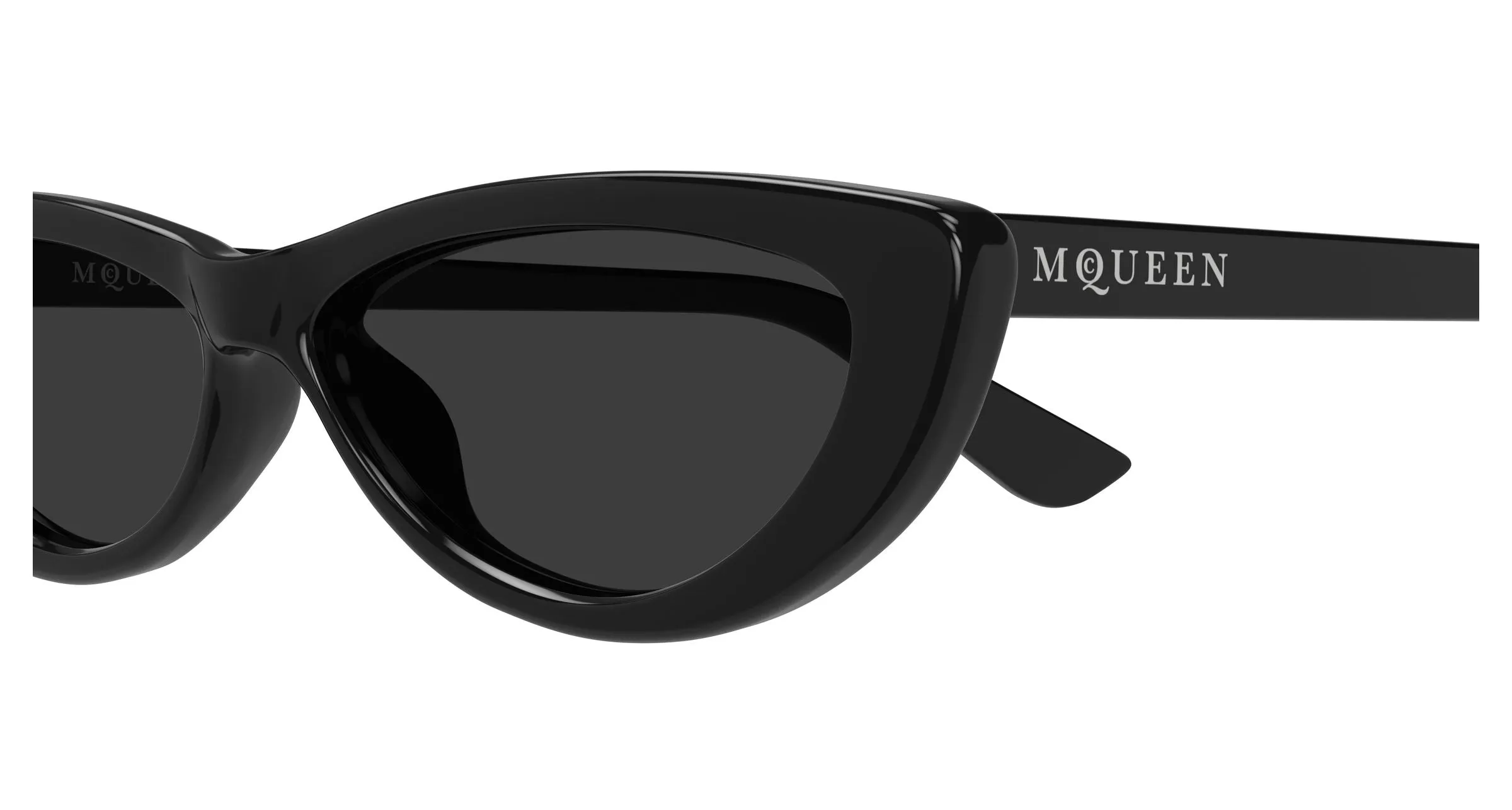 Alexander McQueen AM0535S 001 Occhiali da sole Acetato Nero Grigio Rotonda - immagine 3
