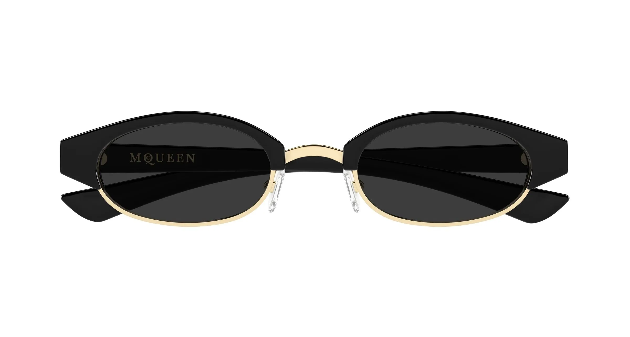 Alexander McQueen AM0534S 001 Occhiali da sole Acetato Nero Grigio Rotonda - immagine 2