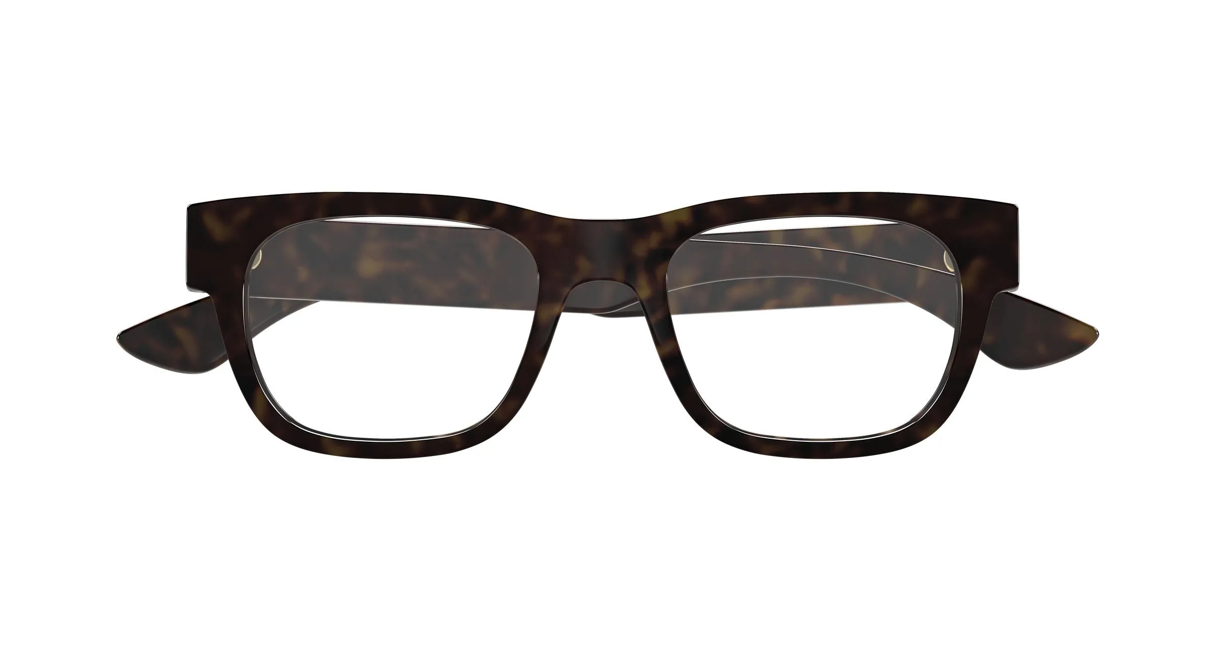 Alexander McQueen AM0531O 002 Montature da vista Acetato Havana Trasparente Squadrata - immagine 2